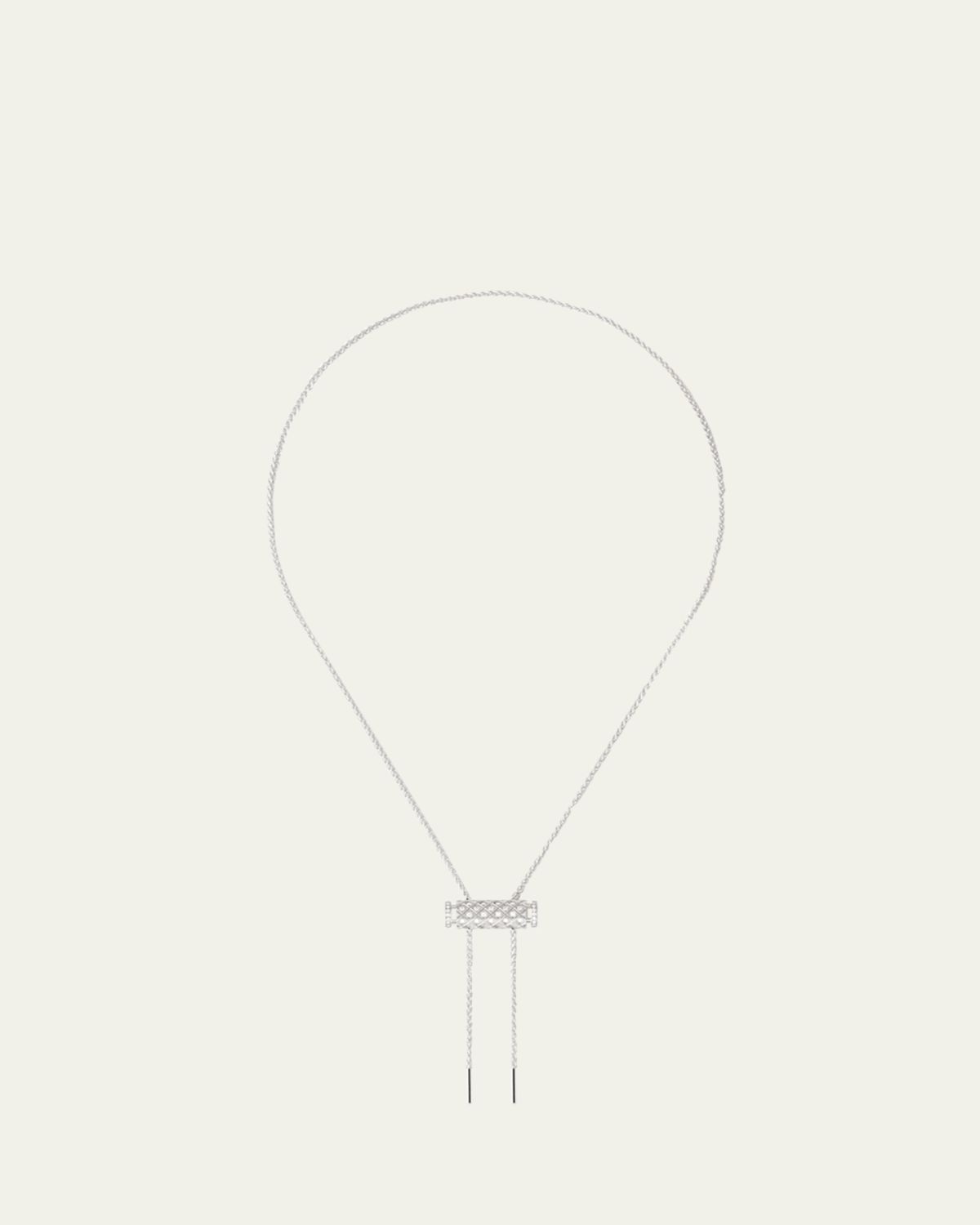 Nouvel Heritage 18K Full Pave Latch Pendant on MM Chain Necklace