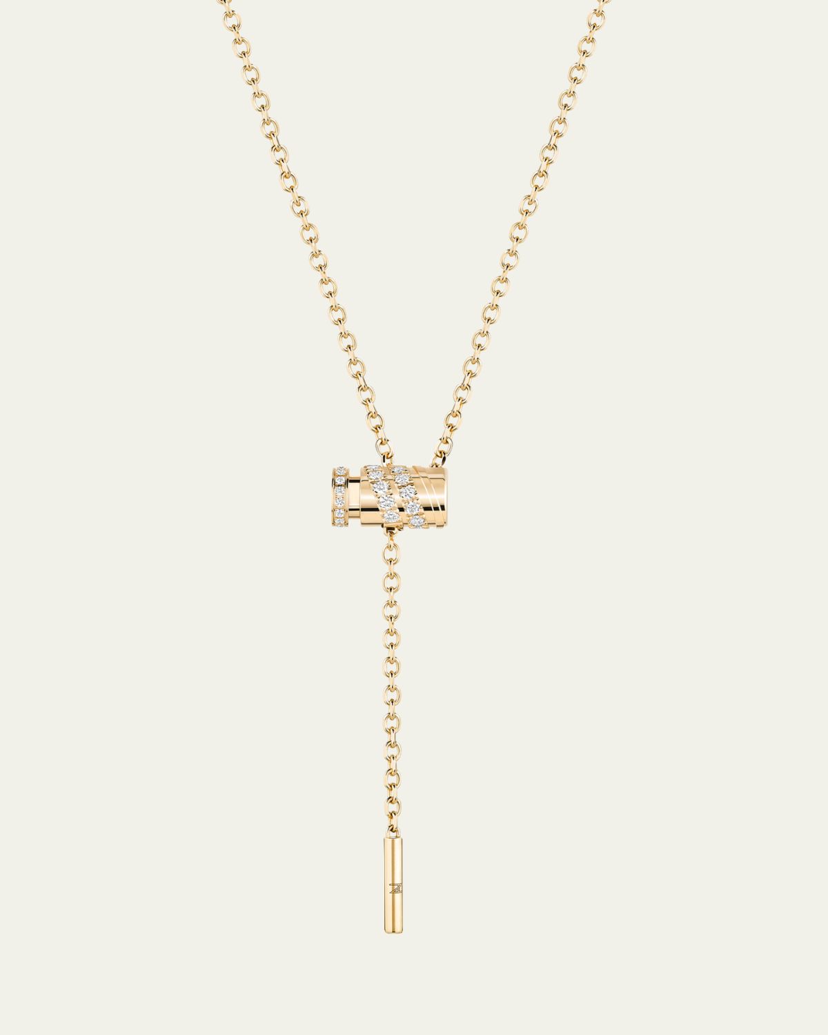 Nouvel Heritage 18K Pave Mini Latch Necklace