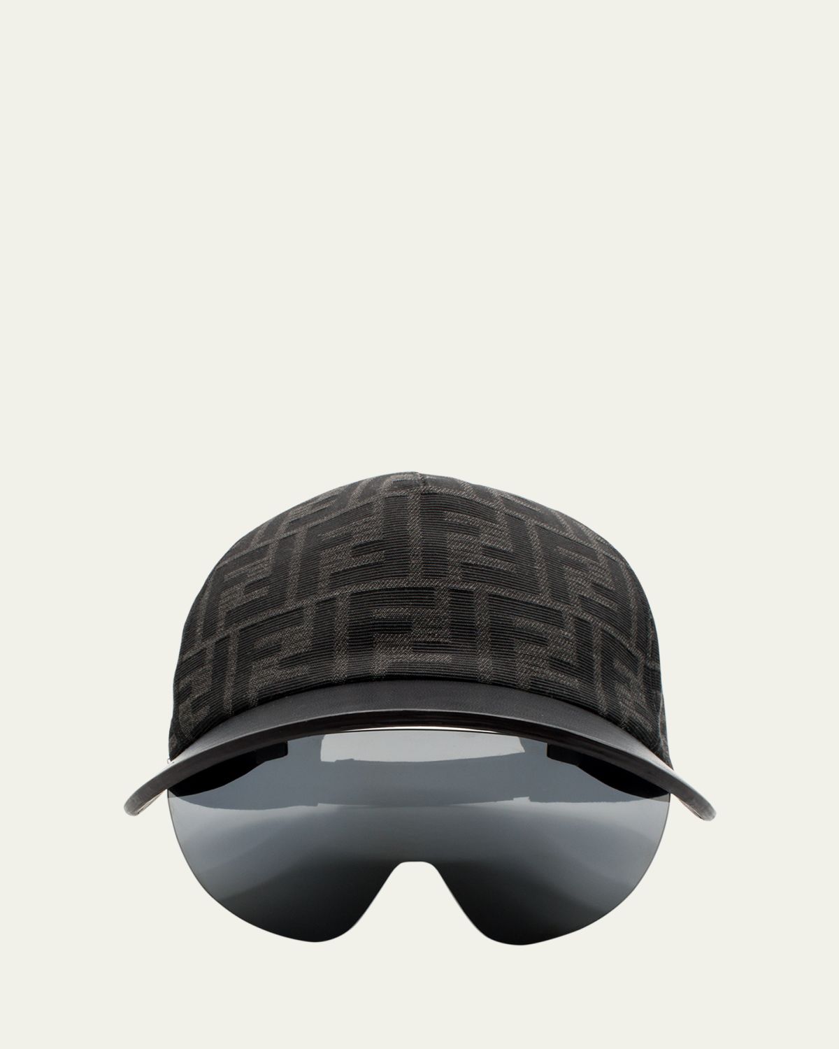 Fendi Men's Eyecap Shield Sunglasses with Baseball Cap