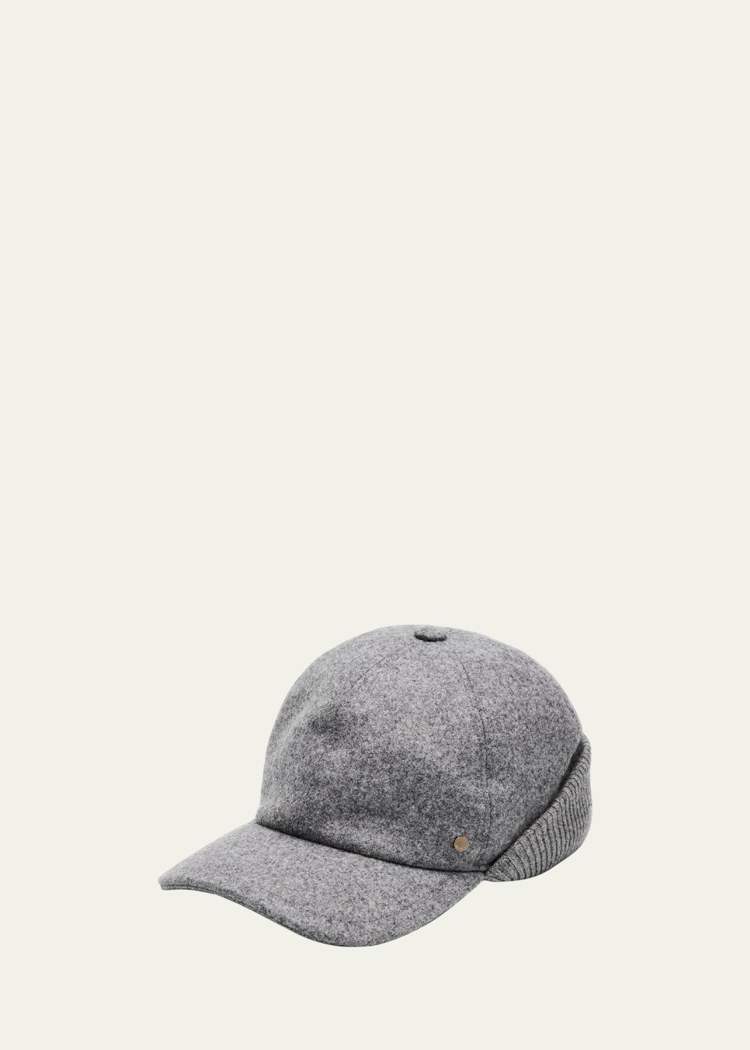 Inverni Men's Cashmere Baseball Cap with Ear Flaps | Image 1 Inverni Men's Cashmere Baseball Cap with Ear Flaps | Image 1