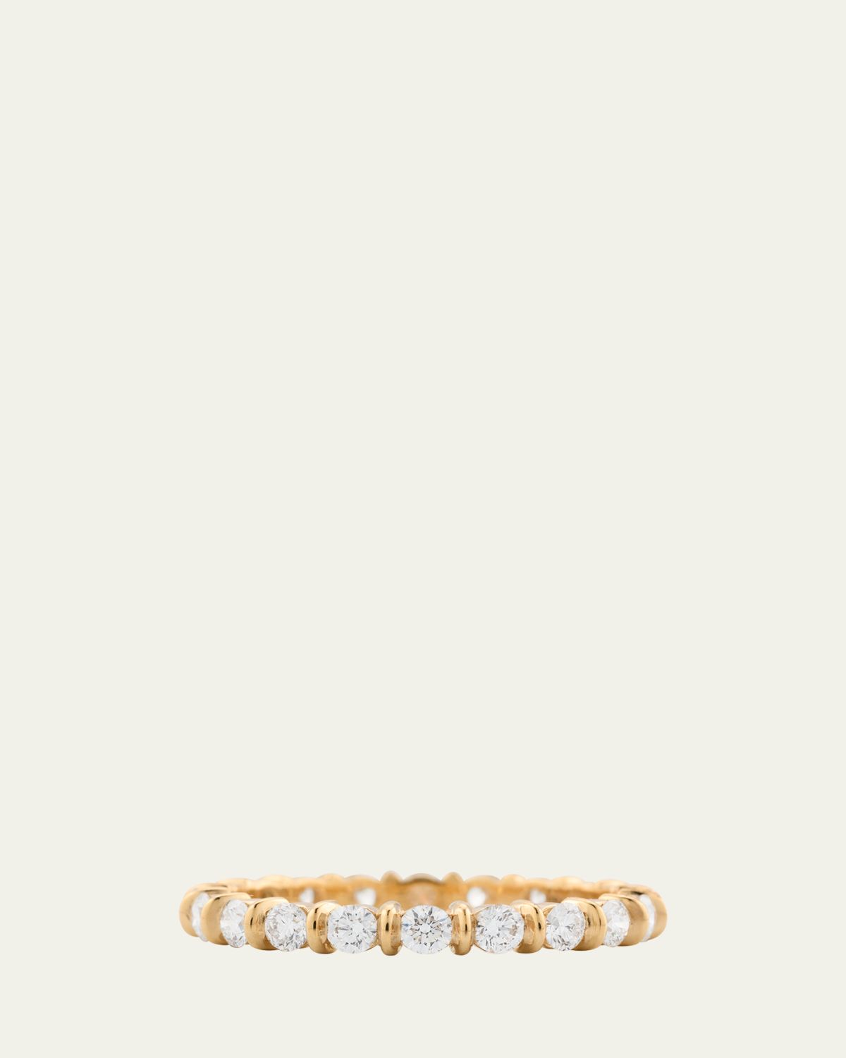 Lizzie Mandler Fine Jewelry 18K Yellow Gold Small Bubble Bar Diamond Eternity Ring