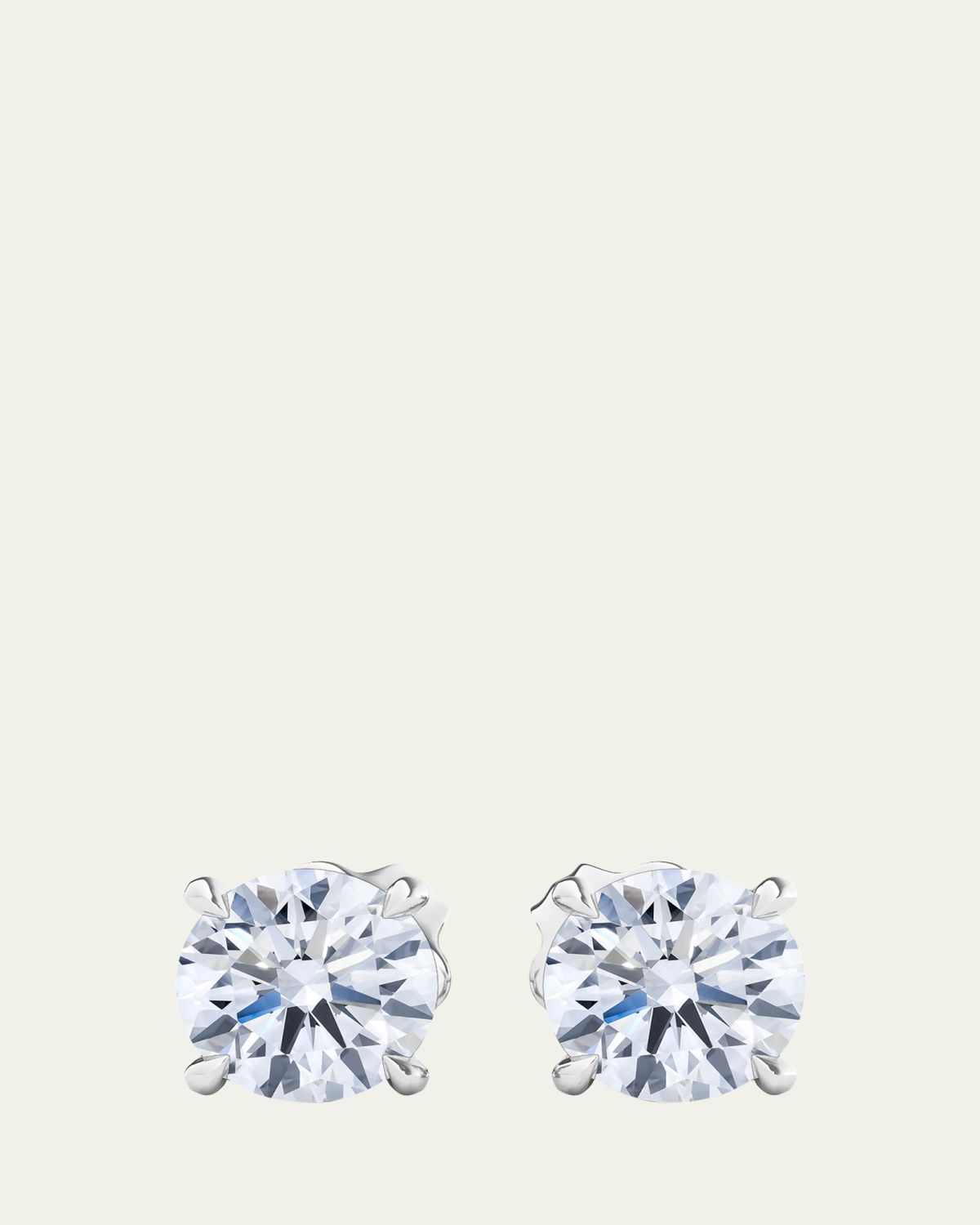 HauteCarat 18K Round Brilliant Lab Grown Diamond Stud Earrings, 2.0tcw | Thumbnail 4 HauteCarat 18K Round Brilliant Lab Grown Diamond Stud Earrings, 2.0tcw | Thumbnail 4