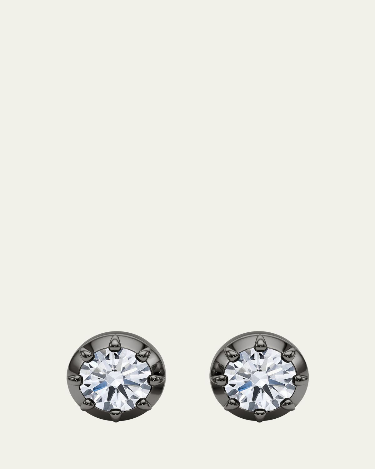 HauteCarat 18K Georgian Cut Lab Grown Diamond Stud Earrings, 4.0tcw