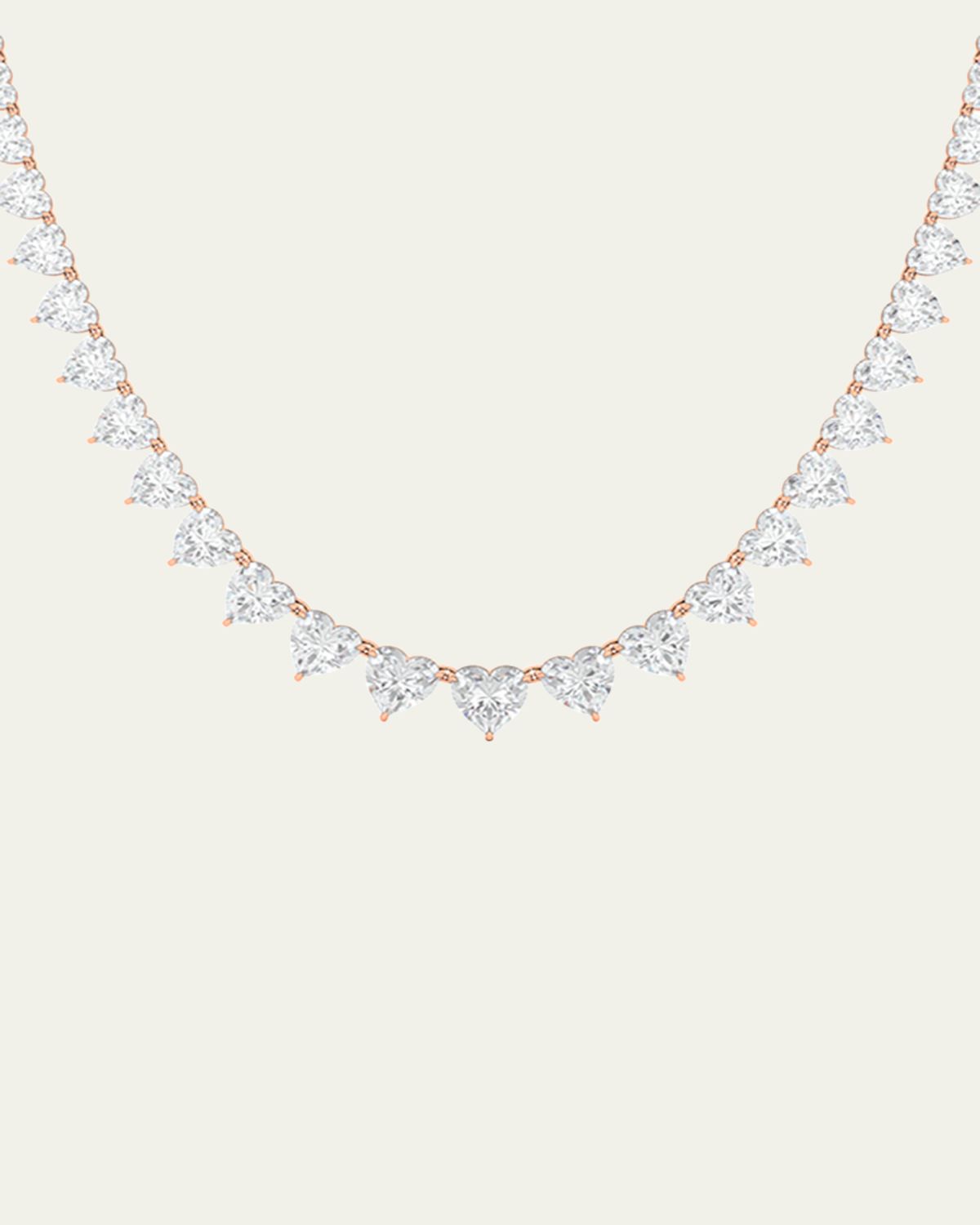 HauteCarat 18K Graduated Heart Shape Lab Grown Diamond Necklace