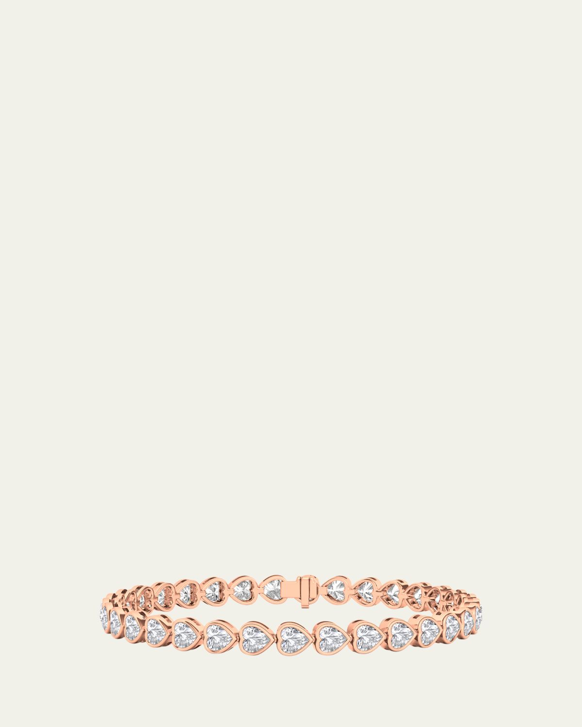 HauteCarat 18K Heart Shape Bezel Lab Grown Diamond Bracelet