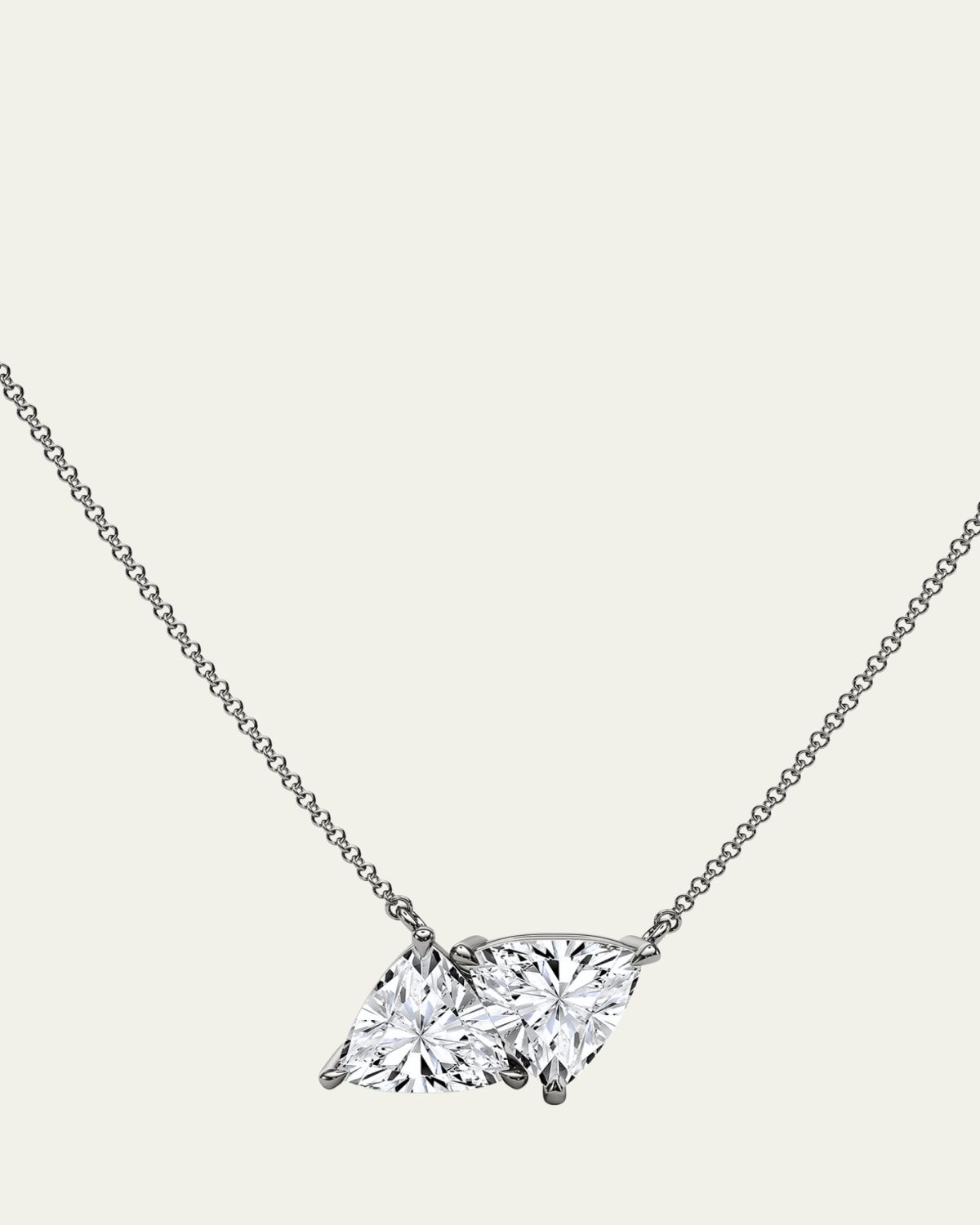 HauteCarat 18K Trillion Lab Grown Diamond Twin Necklace