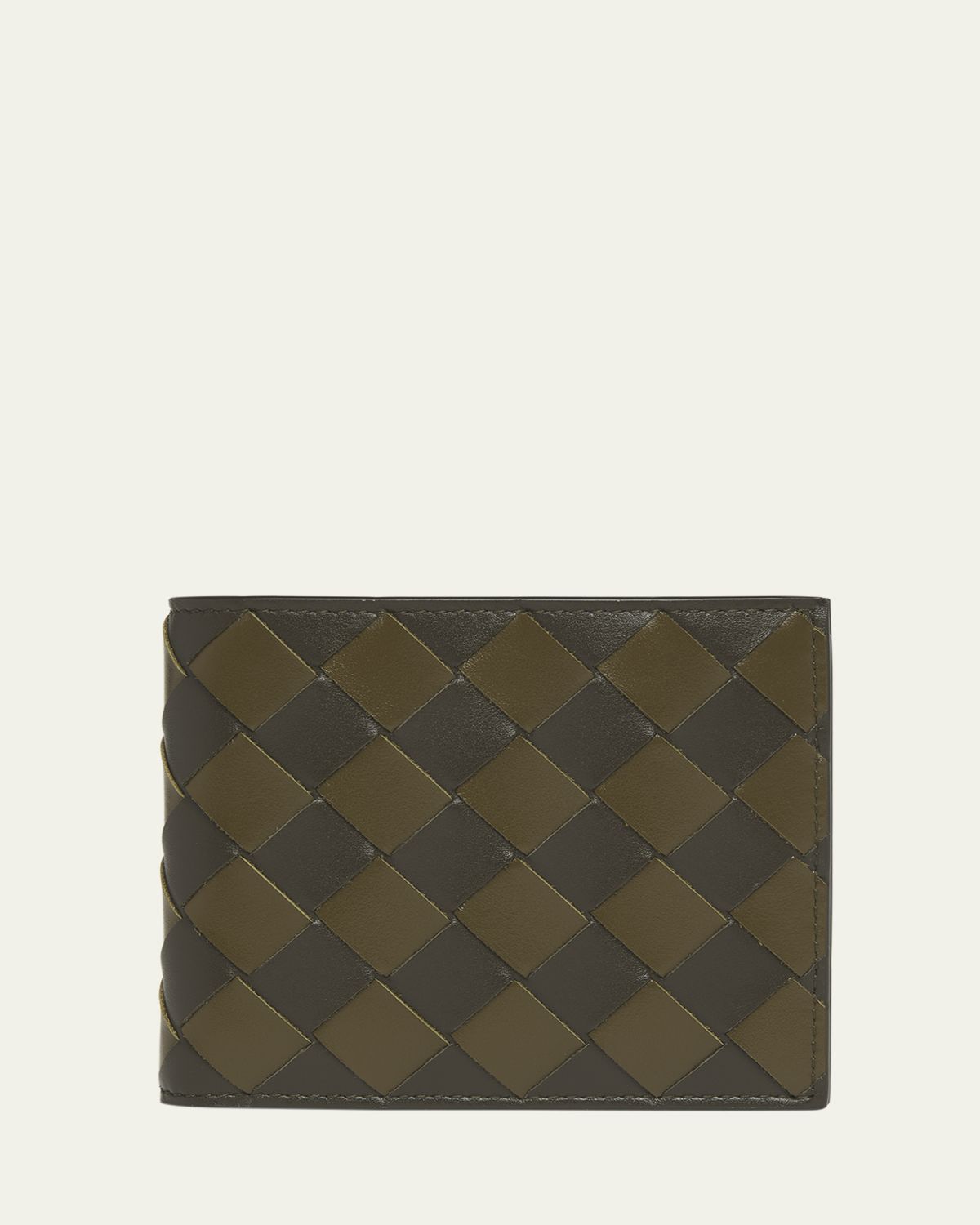 Bottega Veneta Men's Bicolor Intrecciato Bifold Wallet