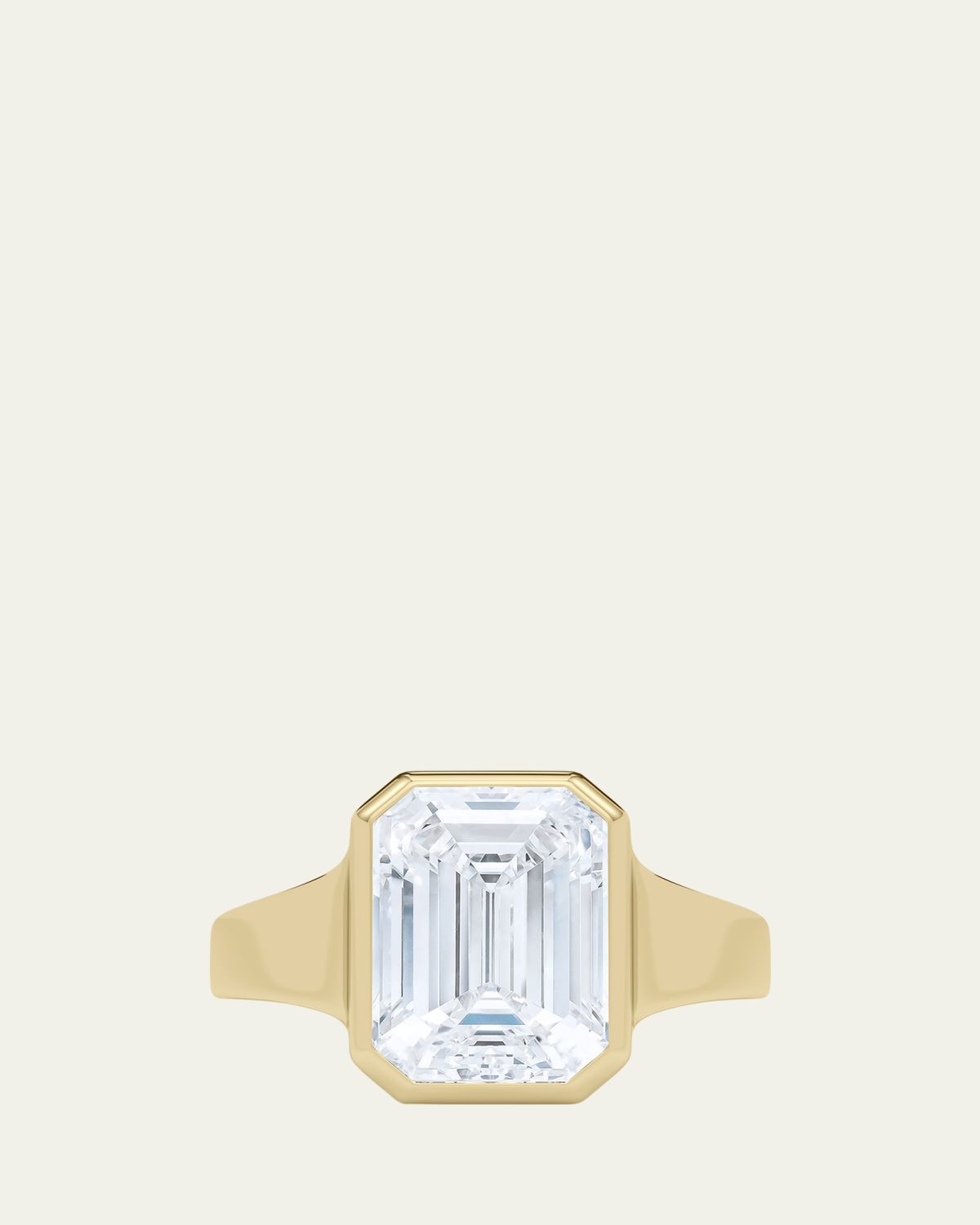 HauteCarat 18K Emerald Cut Lab Grown Diamond Cigar Bezel Ring, 2.0tcw | Thumbnail 5 HauteCarat 18K Emerald Cut Lab Grown Diamond Cigar Bezel Ring, 2.0tcw | Thumbnail 5