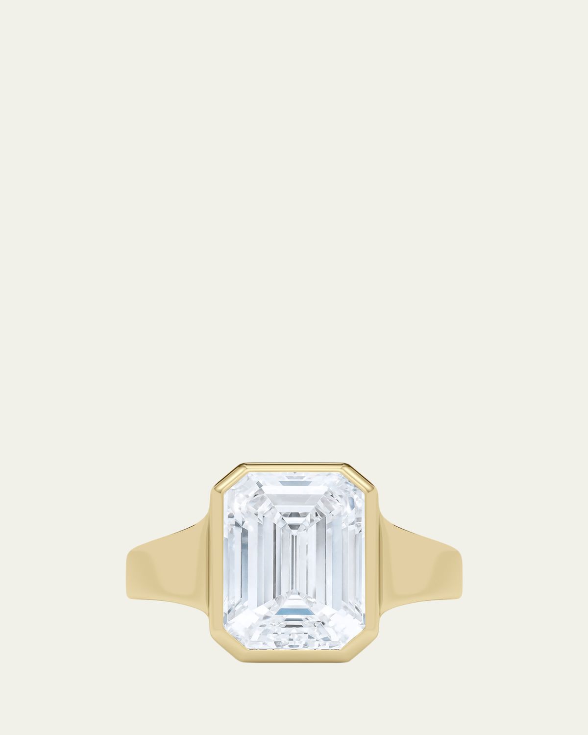 HauteCarat 18K Emerald Cut Lab Grown Diamond Cigar Bezel Ring, 3.0tcw | Thumbnail 5 HauteCarat 18K Emerald Cut Lab Grown Diamond Cigar Bezel Ring, 3.0tcw | Thumbnail 5