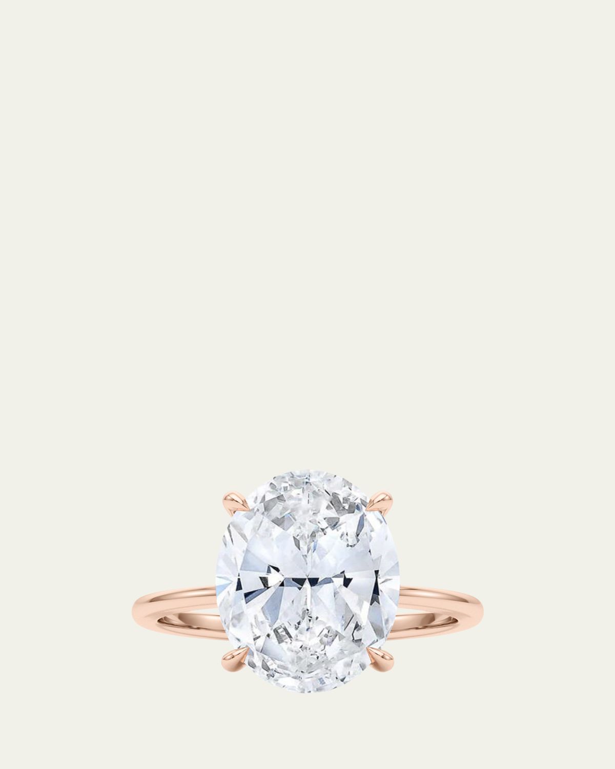 HauteCarat 18K Oval Cut Hidden Halo Lab Grown Diamond Ring, 2.0tcw