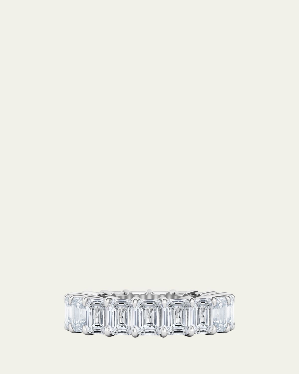 HauteCarat 18K Emerald Cut Lab Grown Diamond Eternity Band, 9.0tcw