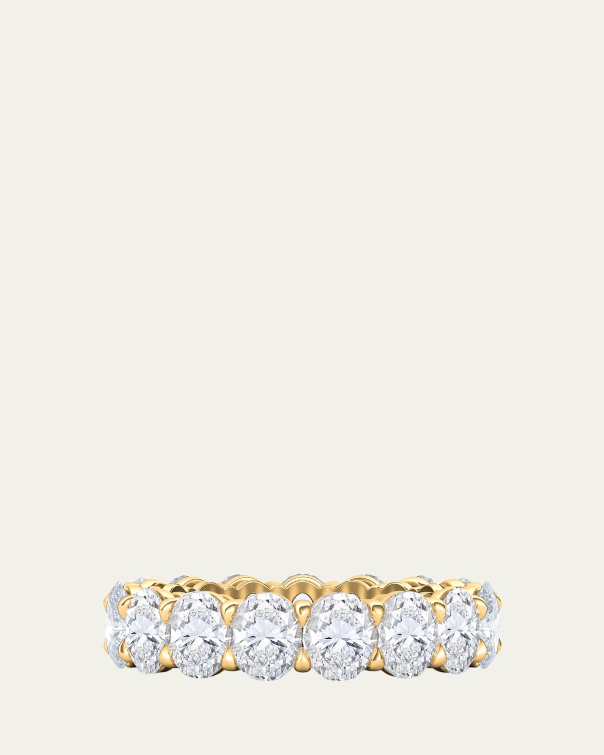 HauteCarat 18K Oval Cut Lab Grown Diamond Eternity Band, 7.5tcw