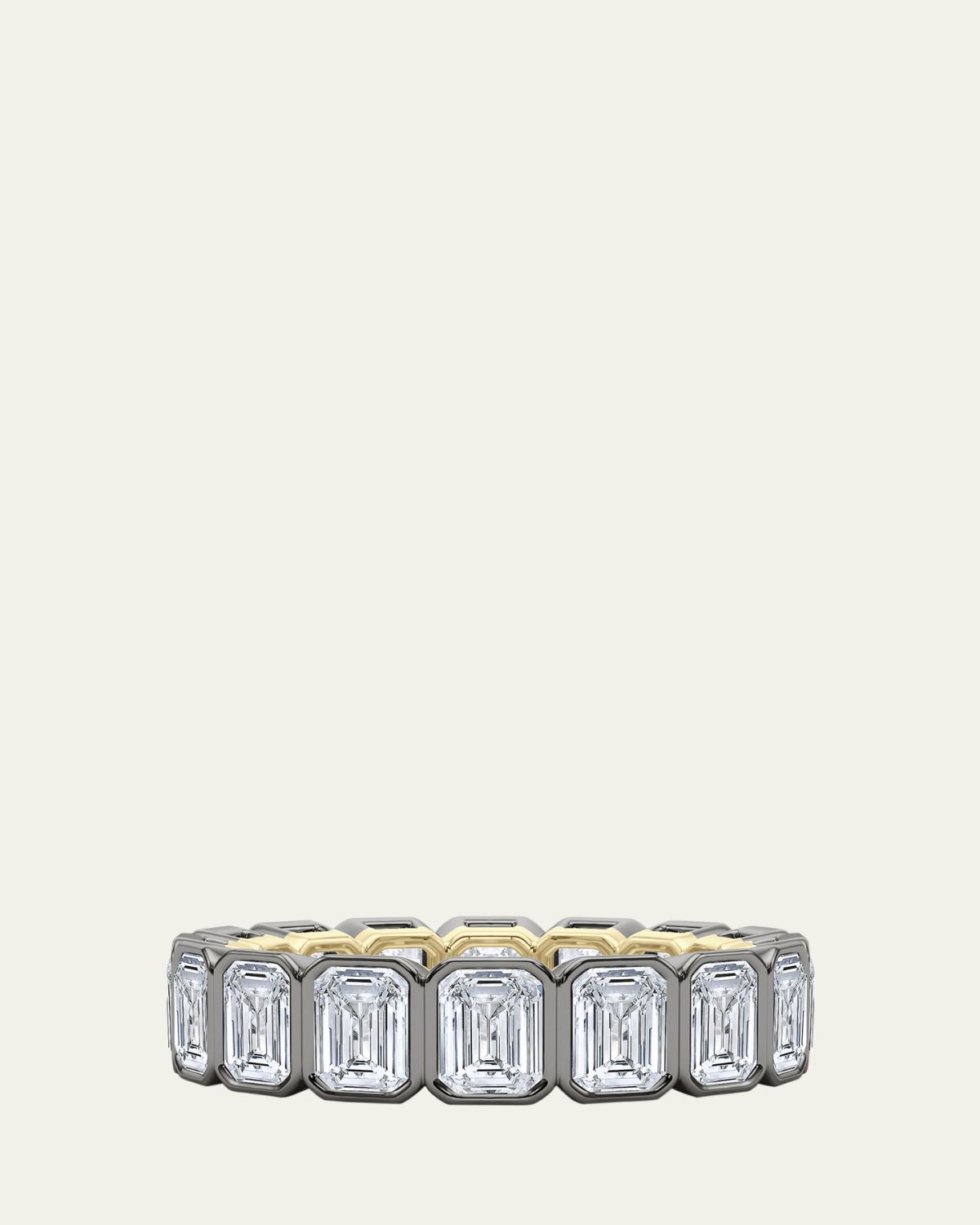 HauteCarat 18K Emerald Cut Bezel Lab Grown Diamond Eternity Band, 9.0tcw | Thumbnail 5 HauteCarat 18K Emerald Cut Bezel Lab Grown Diamond Eternity Band, 9.0tcw | Thumbnail 5