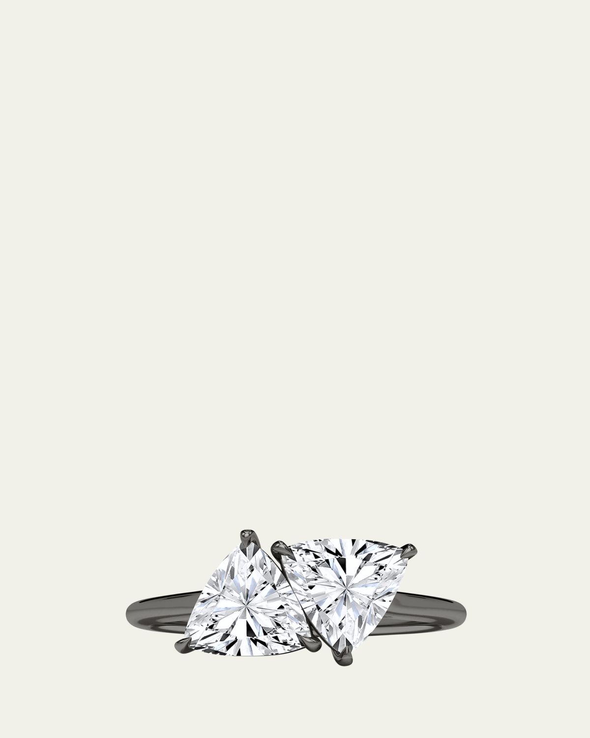 HauteCarat 18K Trillion Lab Grown Diamond Twin Ring