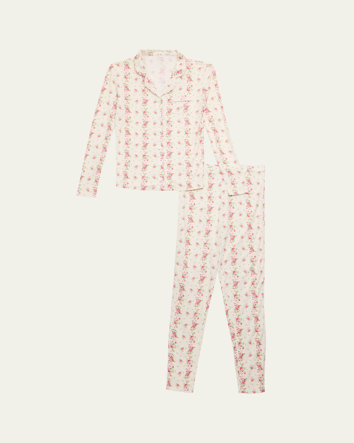 KatieJ NYC Girl's Two-Piece Floral-Print Pajamas, ize -XL