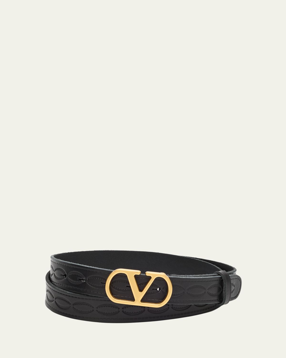 Valentino Garavani Men's Leather V Logo Buckle Belt | Thumbnail 3 Valentino Garavani Men's Leather V Logo Buckle Belt | Thumbnail 3