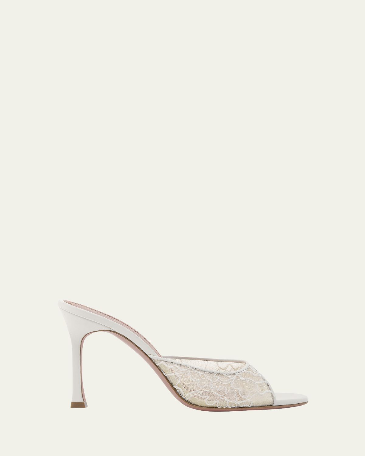 Amina Muaddi Alexa Lace Stiletto Mule Sandals