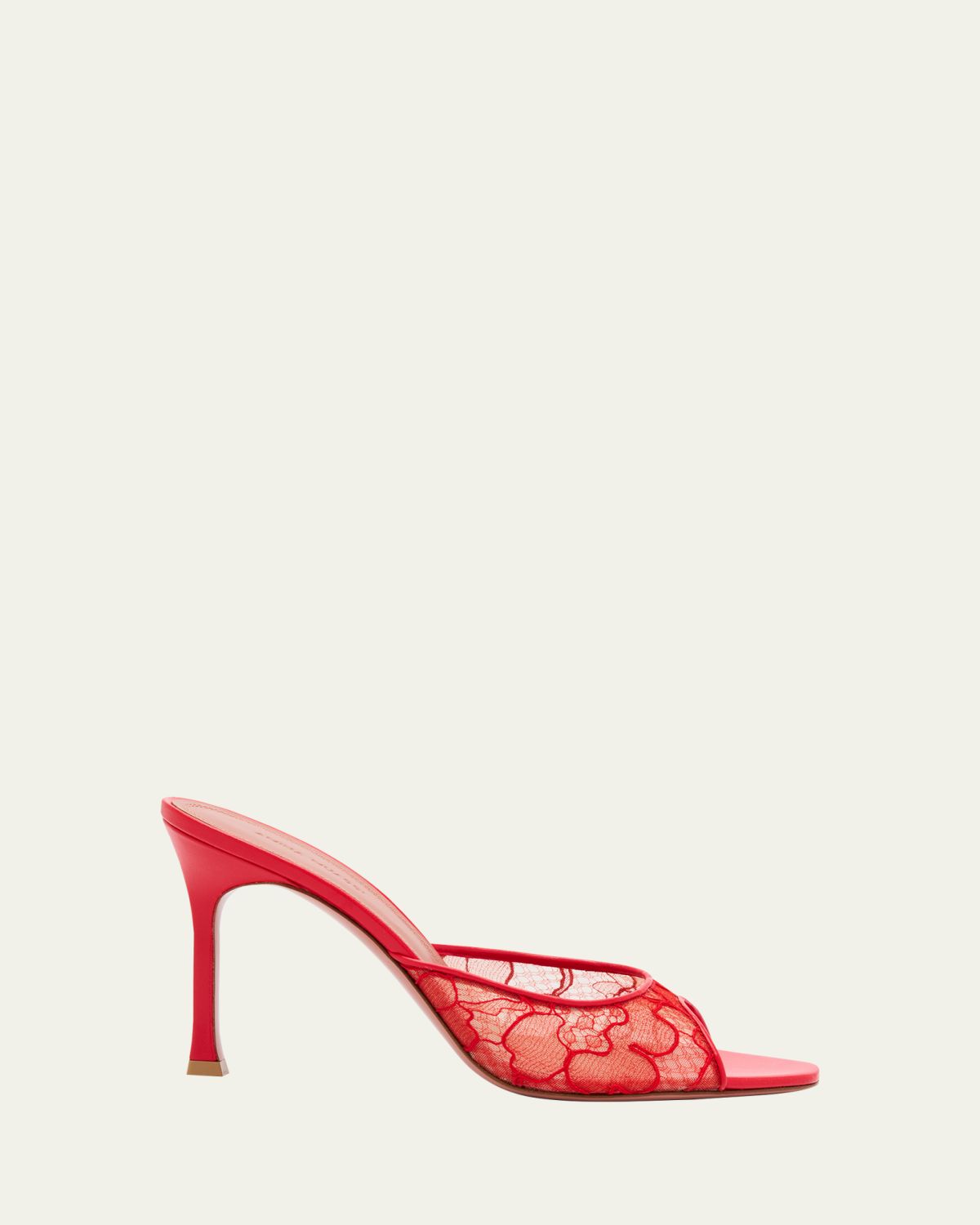 Amina Muaddi Alexa Lace Stiletto Mule Sandals