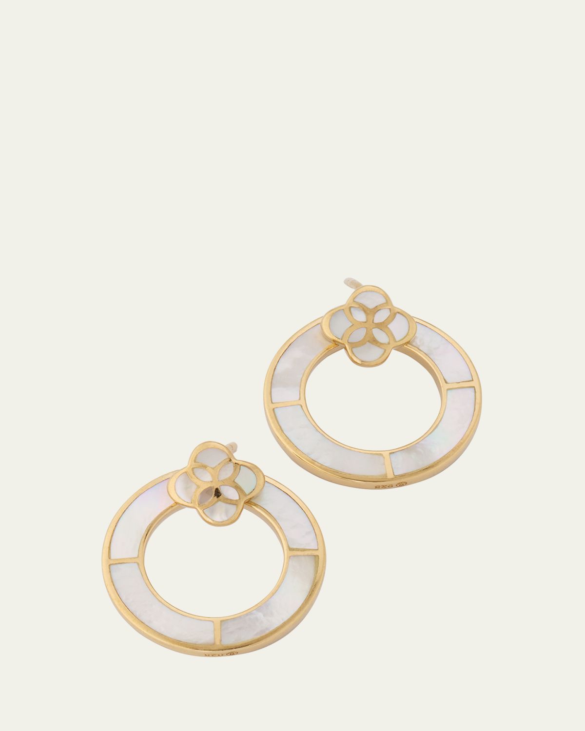 Jan Leslie Petal Mother-of-Pearl Post Hoop Earrings