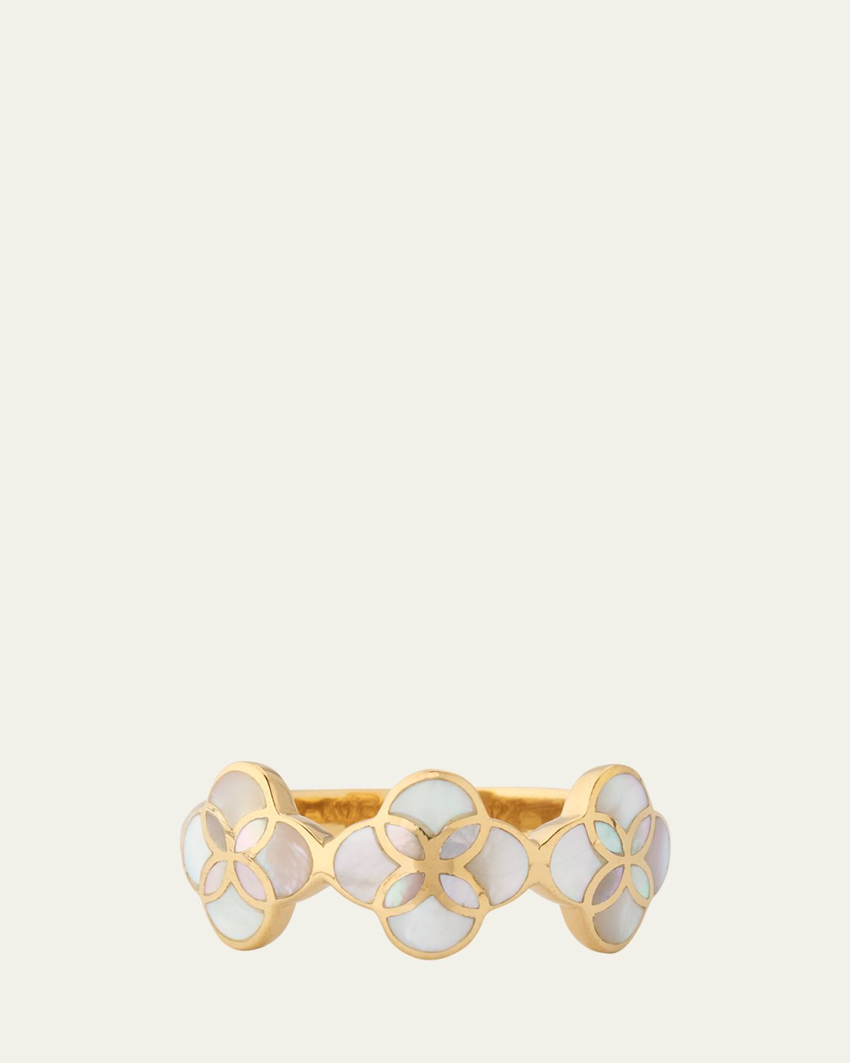 Jan Leslie White Mother of Pearl Three Petal Ring