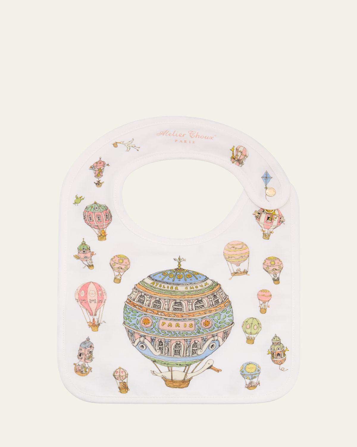 Atelier Choux Kid's Hot Air Ballon-Print Bib
