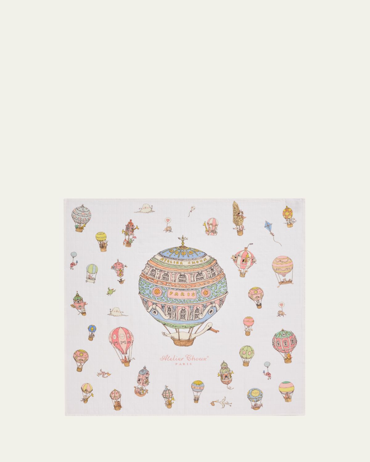 Atelier Choux Hot Air Balloon-Print Blanket