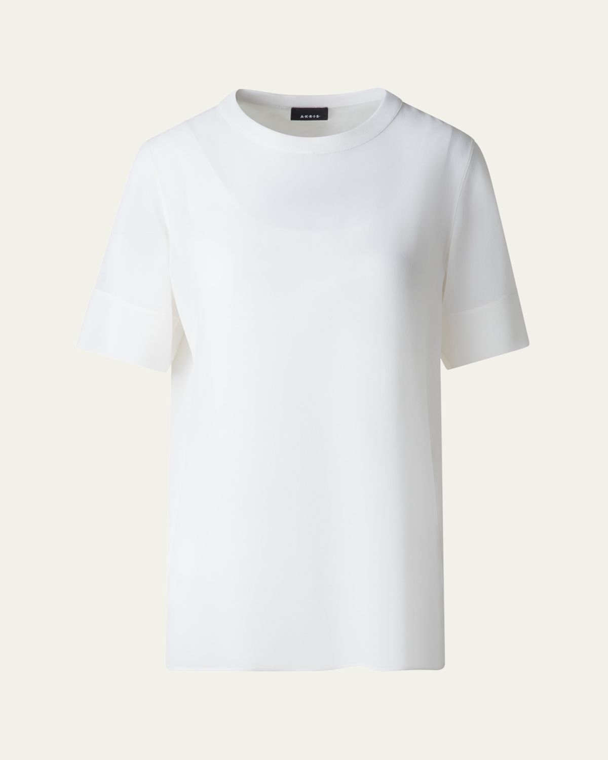 Akris Round Neck Silk Georgette Blouse