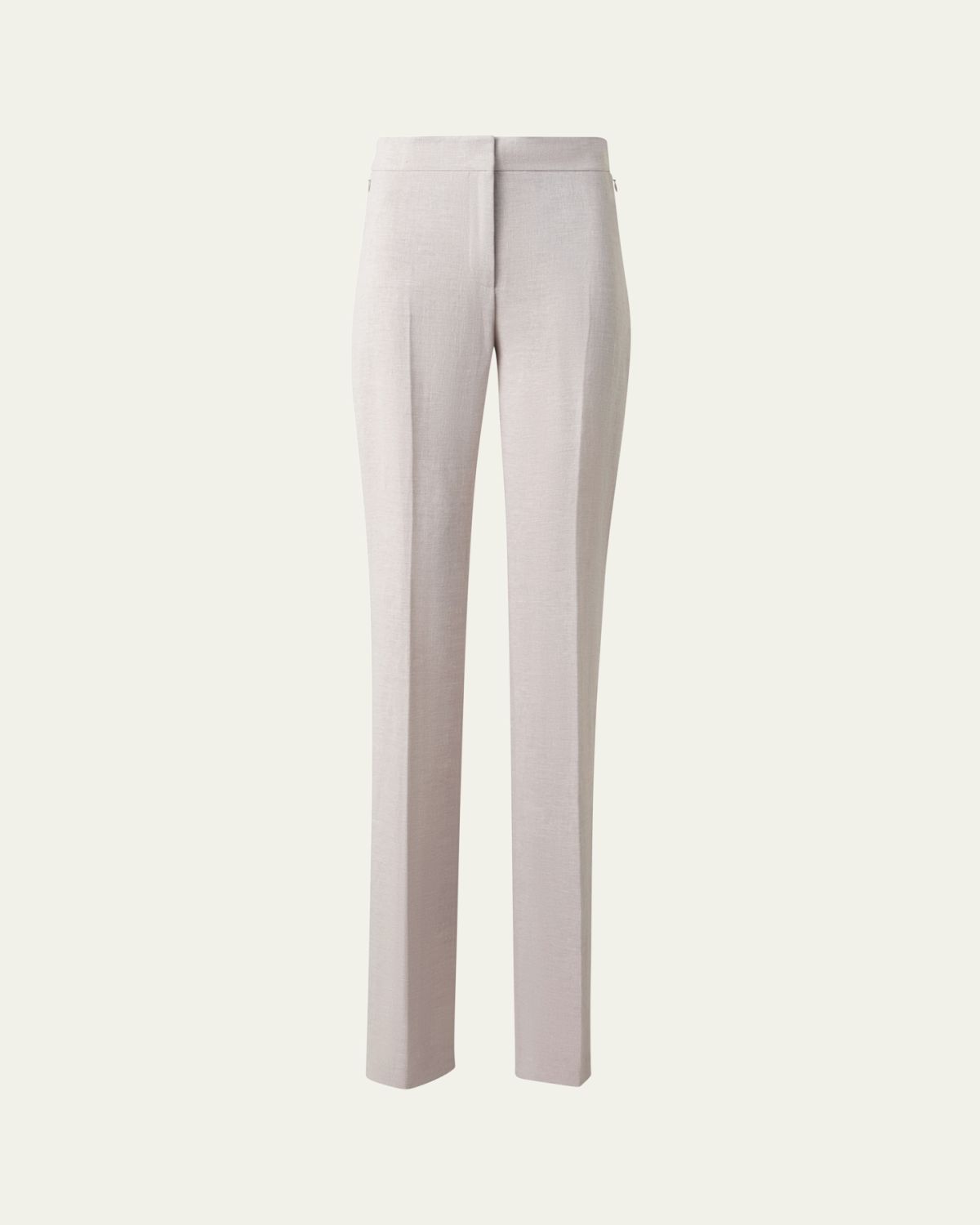 Akris Carl Twisted Linen Double-Face Straight-Leg Pants