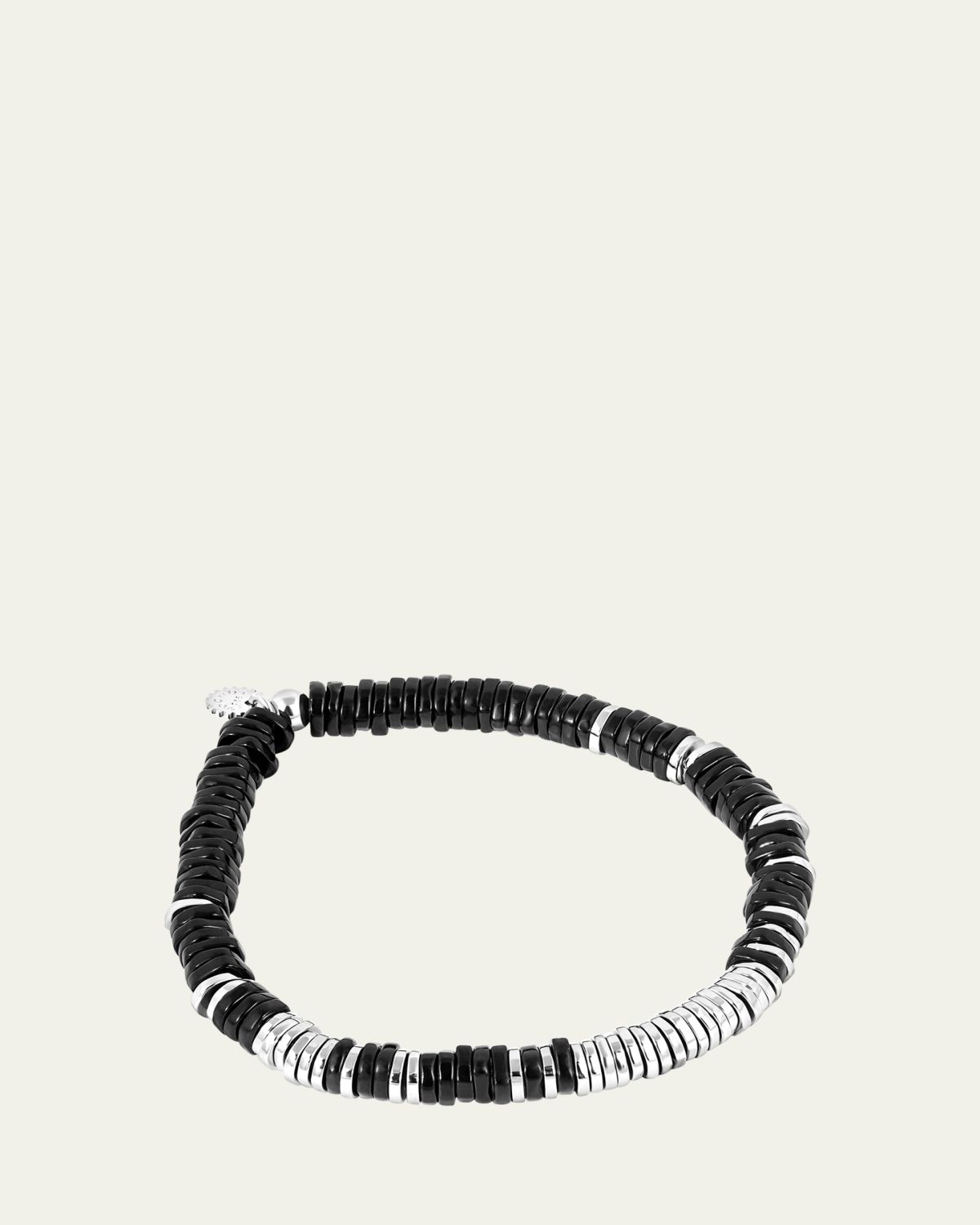 Tateossian Men's Silver and Agate Constellation Beaded Bracelet