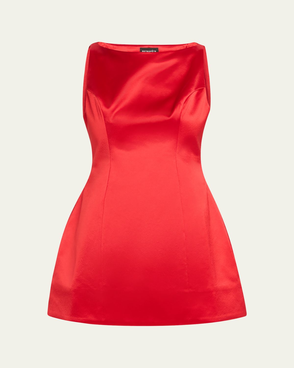 Retrofete Livie High-Neck Satin Mini Dress