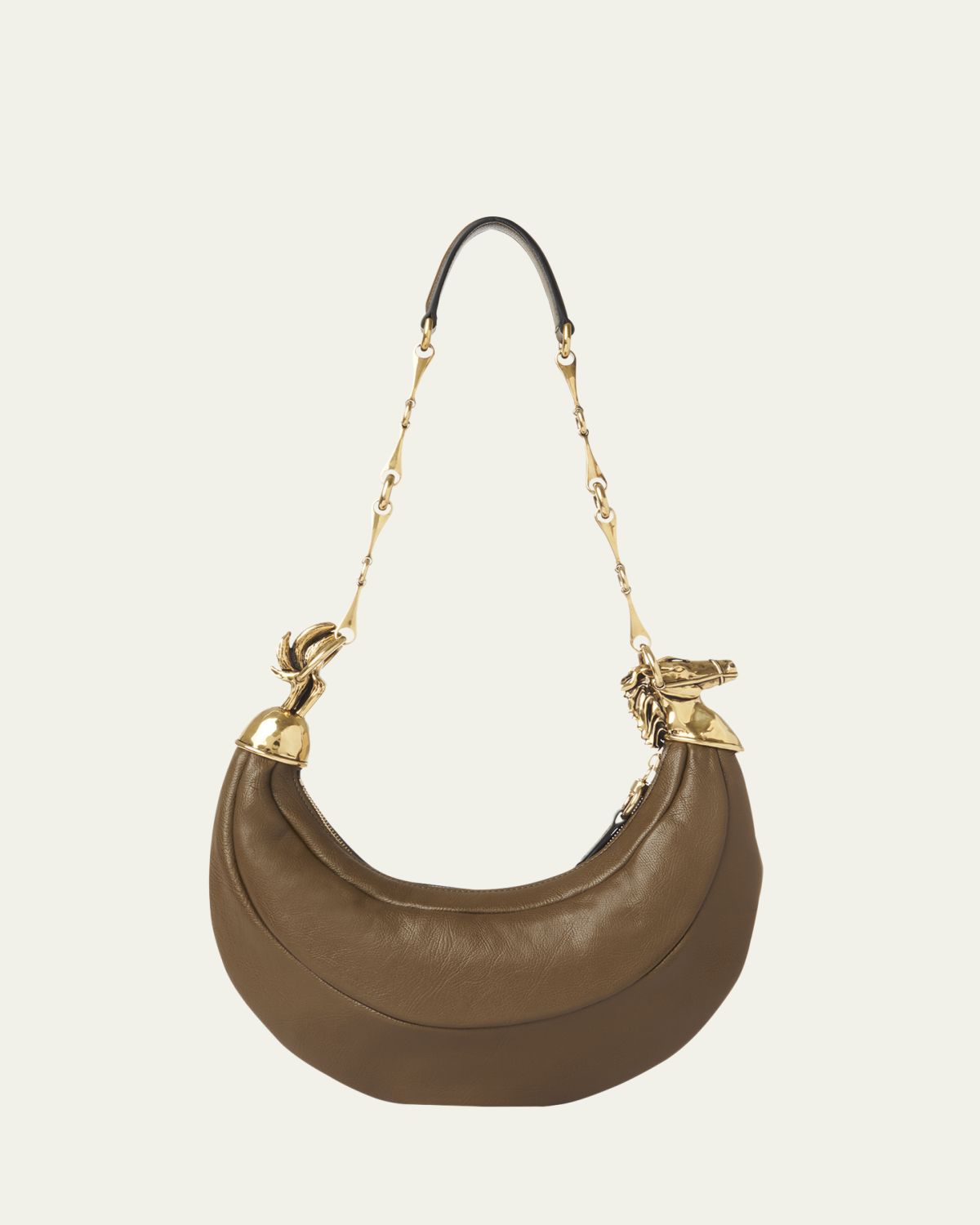 Chloe Horse Chain Shoulder Bag in Calfskin Leather