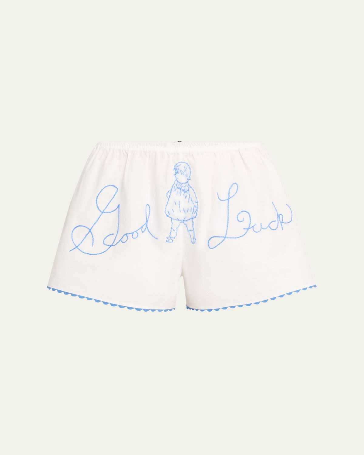 Bode Lucky Baby Embroidered Shorts