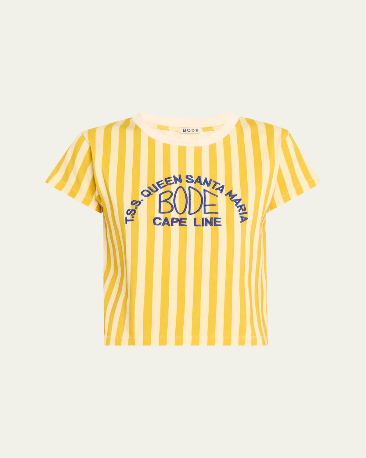Bode Medalist Stripe Embroidered Tee