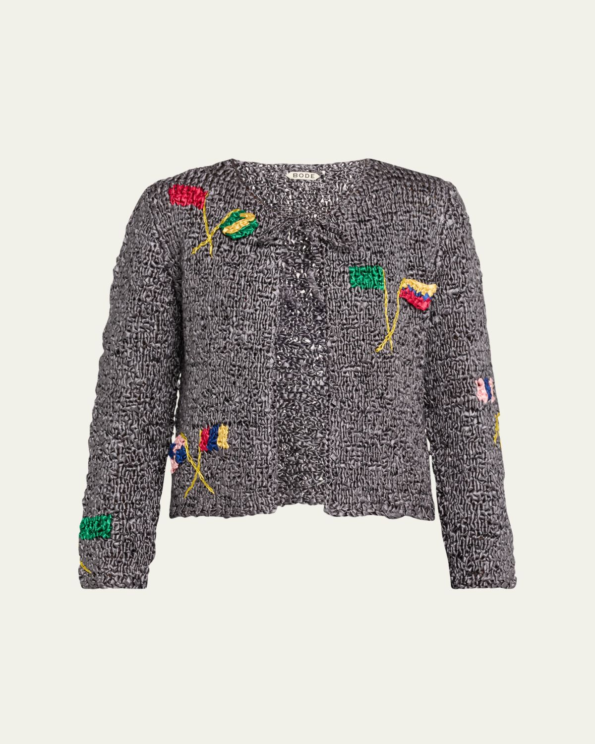 Bode Promenade Raised Flag Crochet Cardigan