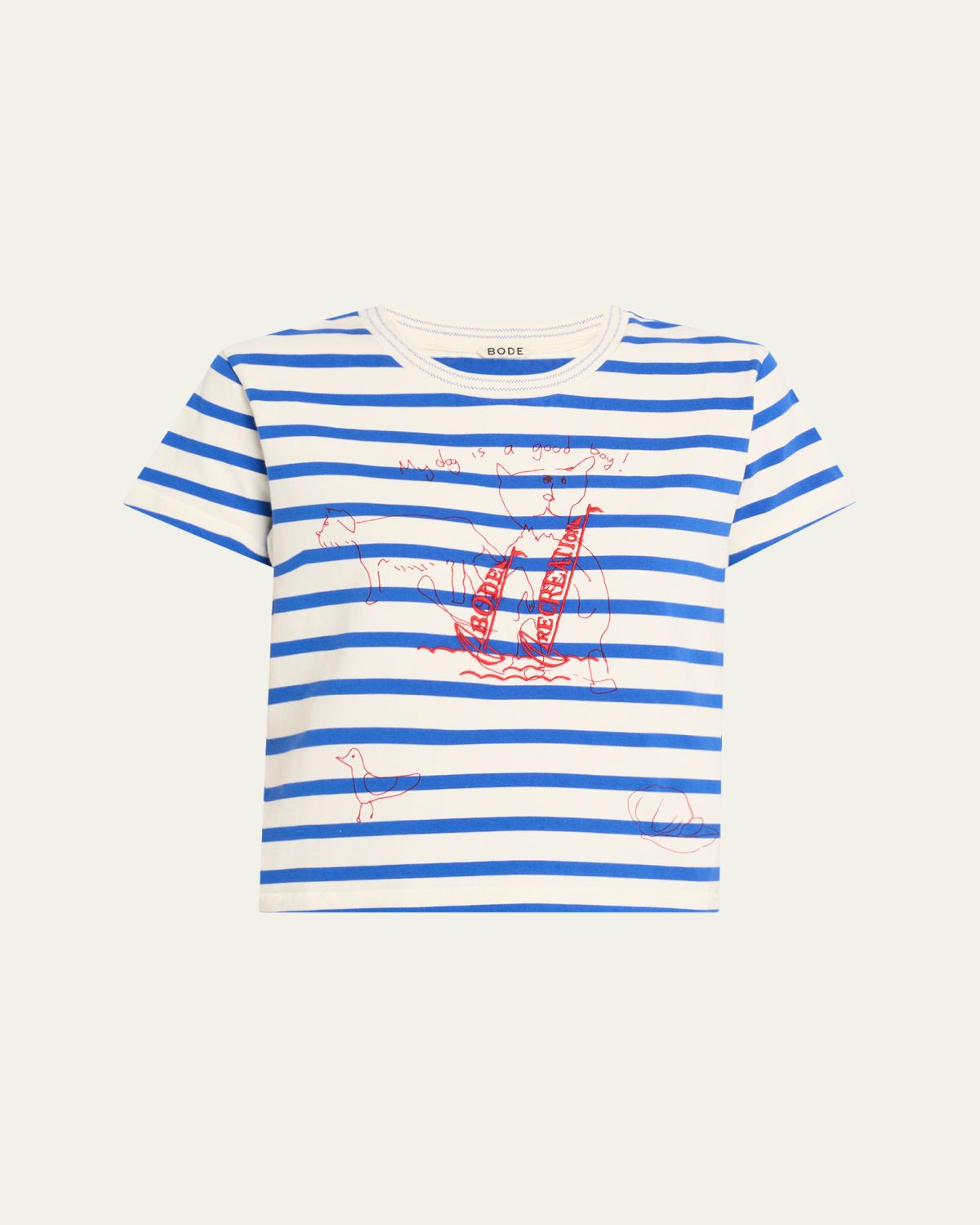 Bode Margate Sails Striped Tee