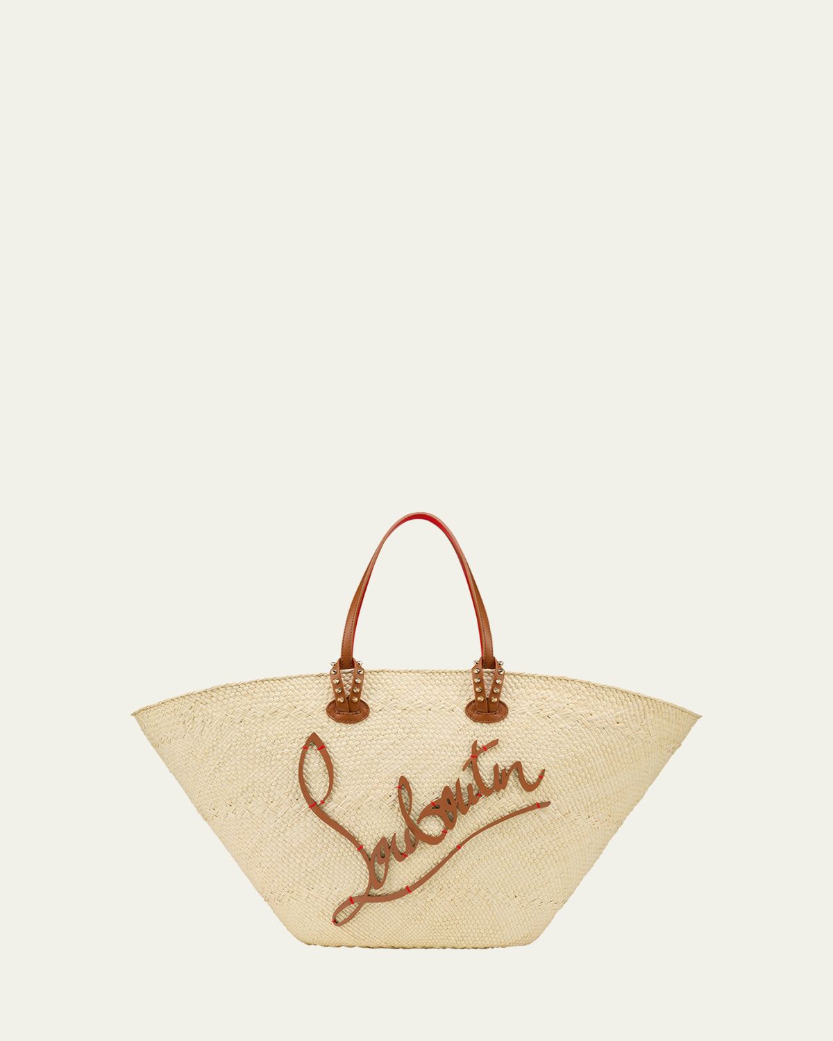 Christian Louboutin Cabata Large Basket Tote Bag in Raffia and Leather
