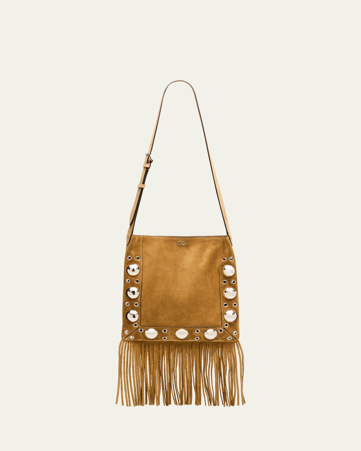 Valentino Garavani Nellcote Studded Fringe Suede Crossbody Bag