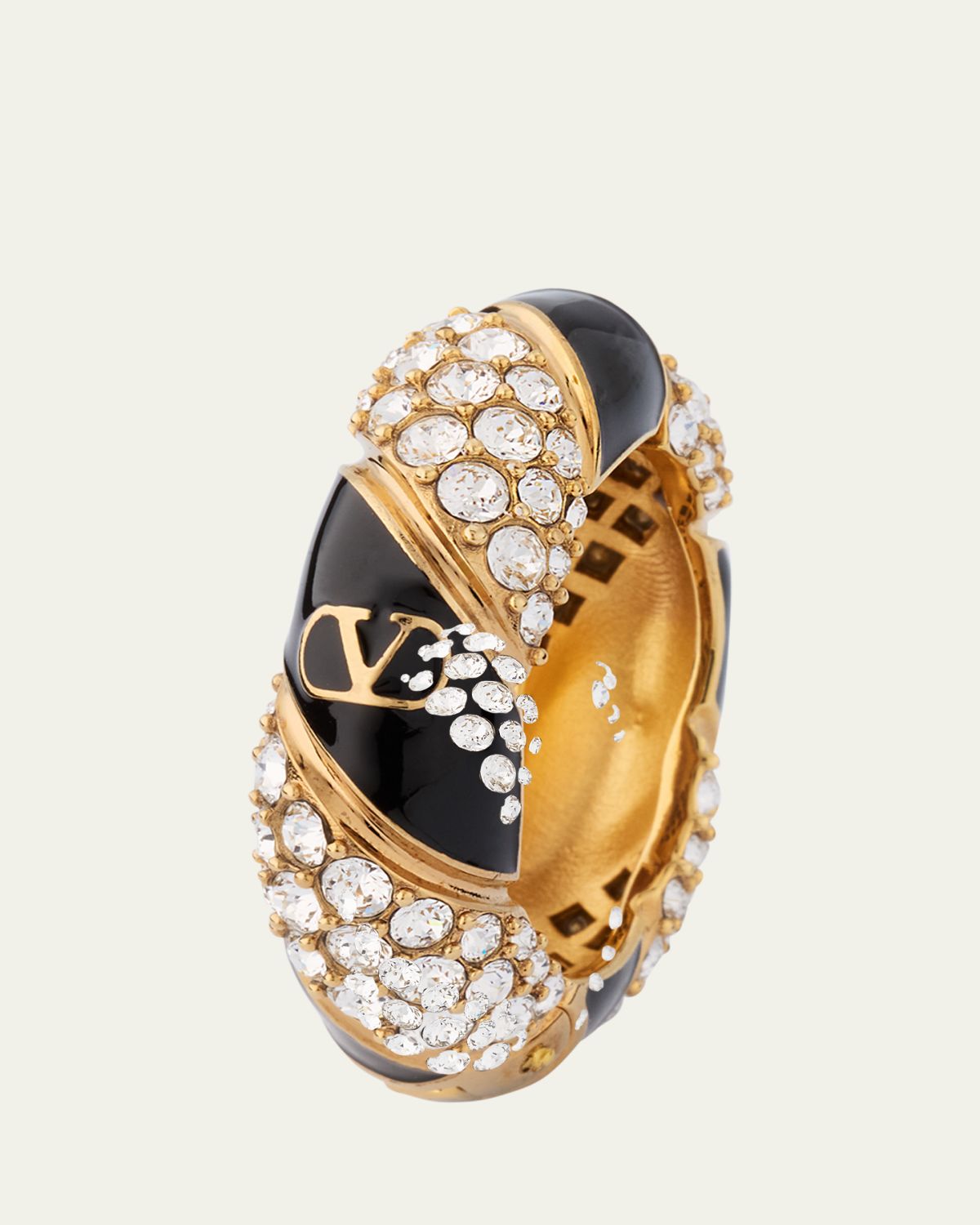 Valentino Garavani Famiglia VLOGO Crystal Hoop Earring, Single