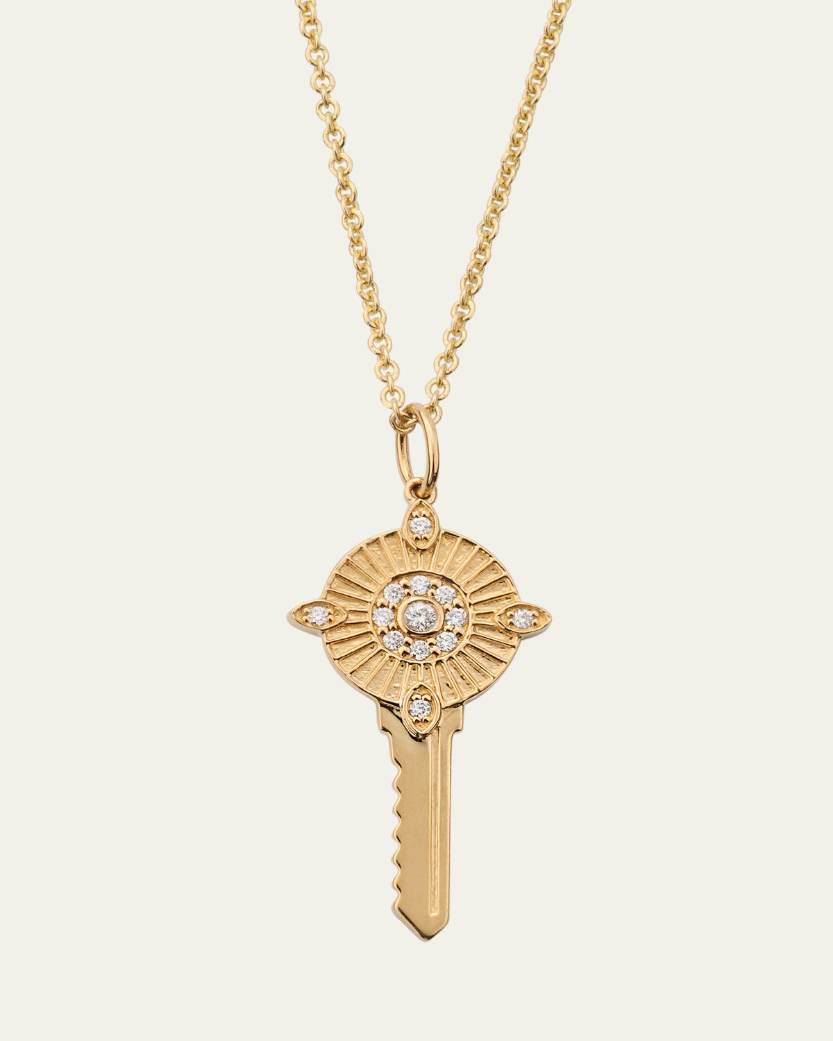 Sydney Evan Protection Key Charm on Cable Chain Necklace | Thumbnail 5