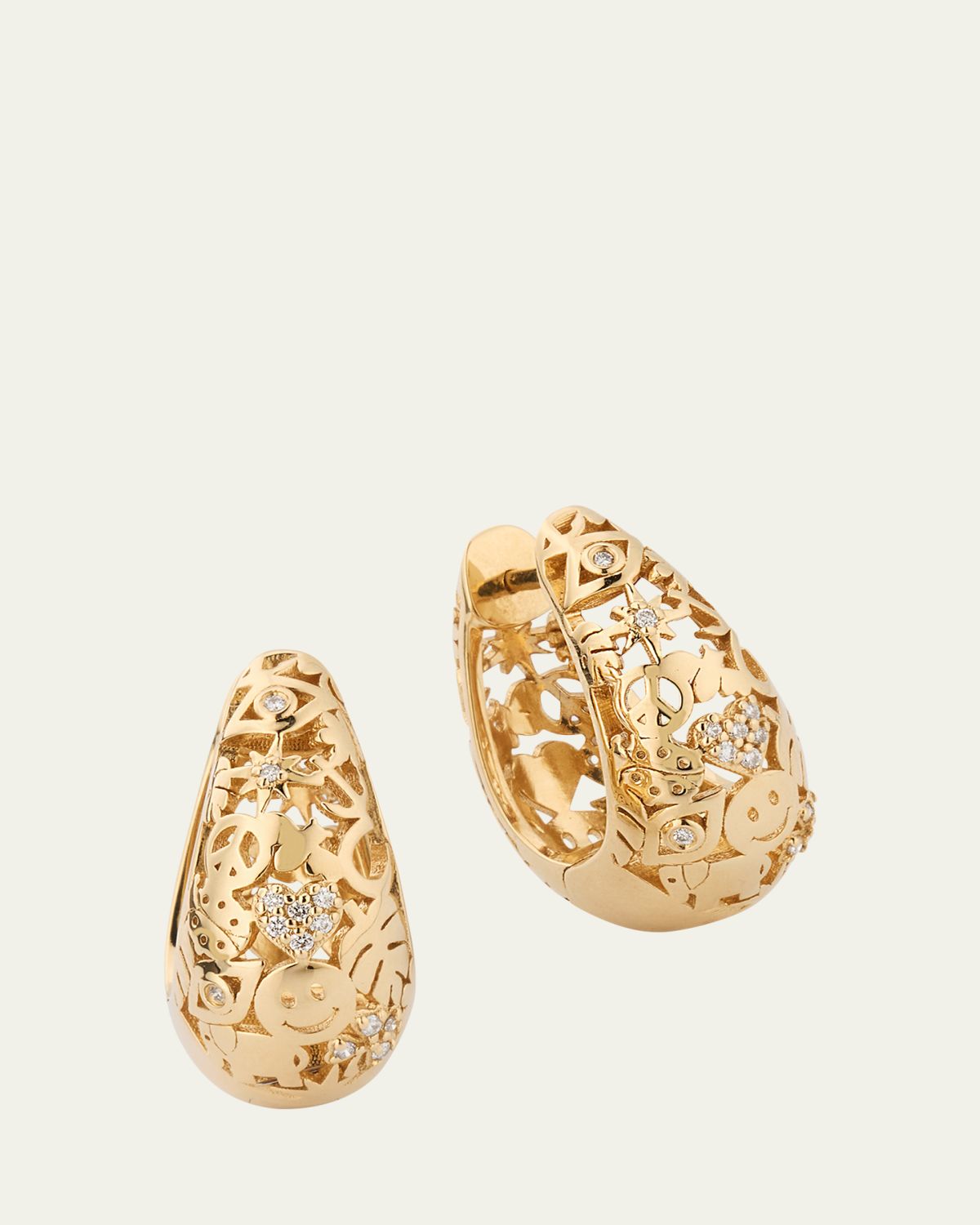 Sydney Evan Icon Wallpaper Domed Huggie Earrings | Thumbnail 4
