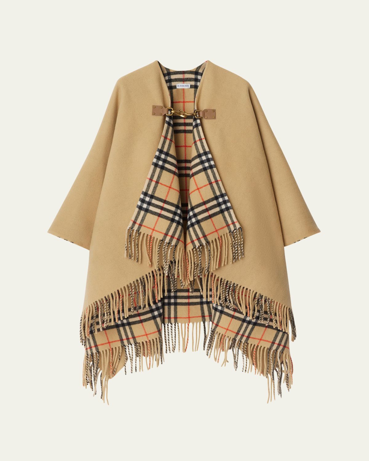 Burberry St. Marsh Fringe Wool Cape