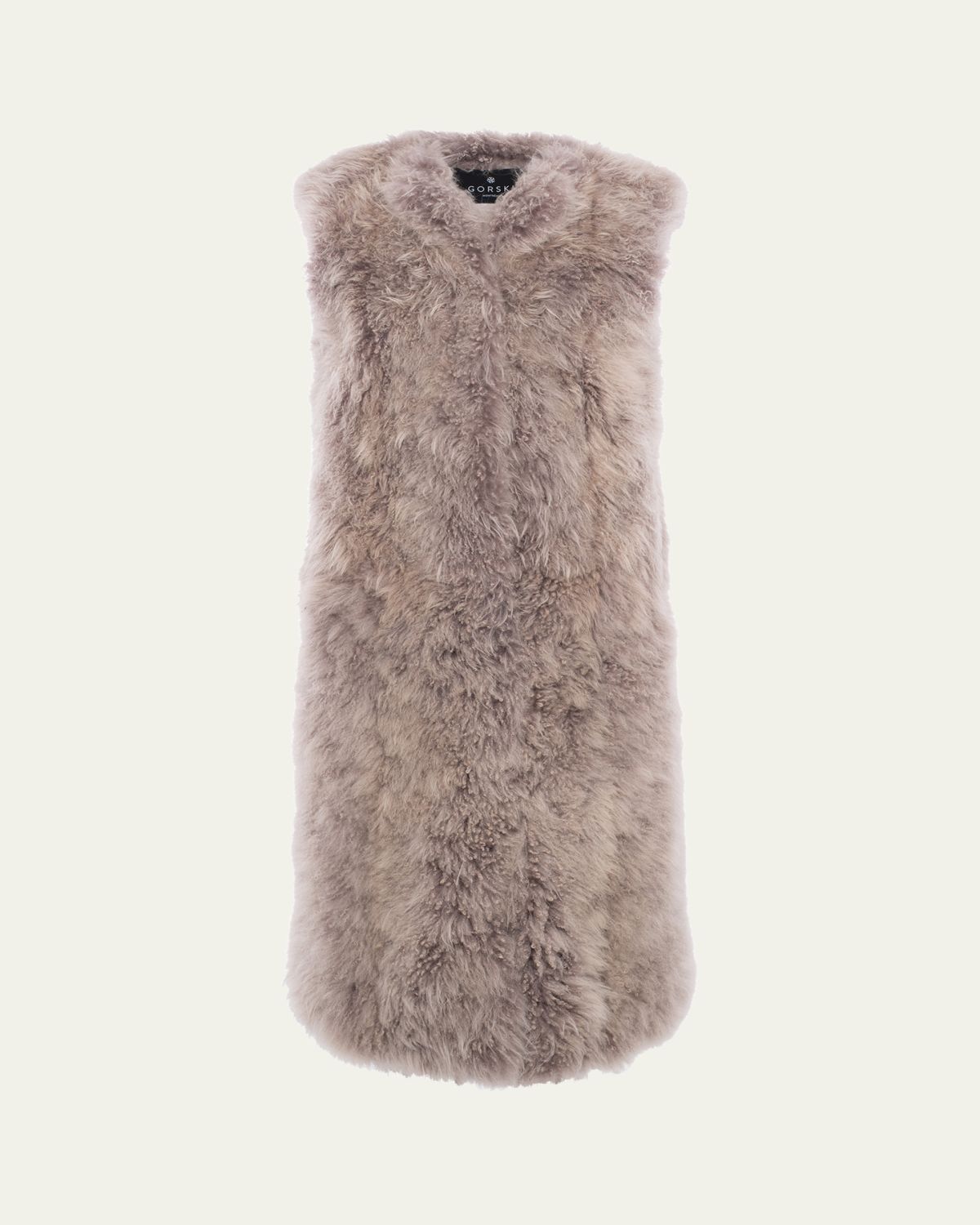 Gorski Select Cashmere Goat Fur Collarless Long Vest