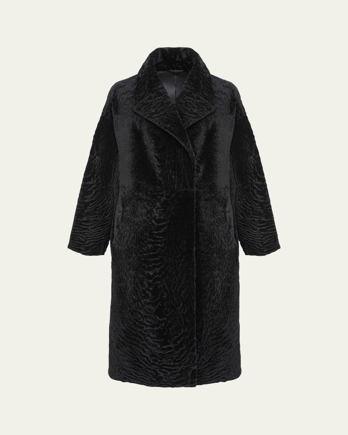 Gorski Reversible Textured Shearling Lamb Coat