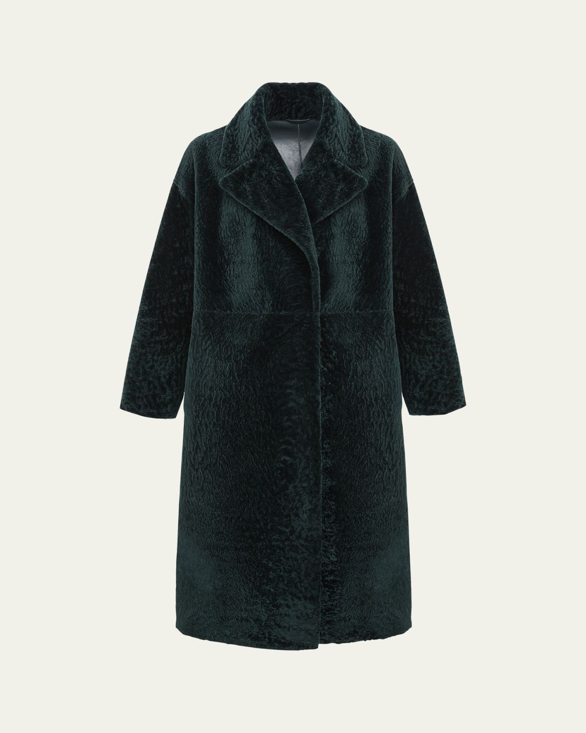 Gorski Reversible Textured Shearling Lamb Coat