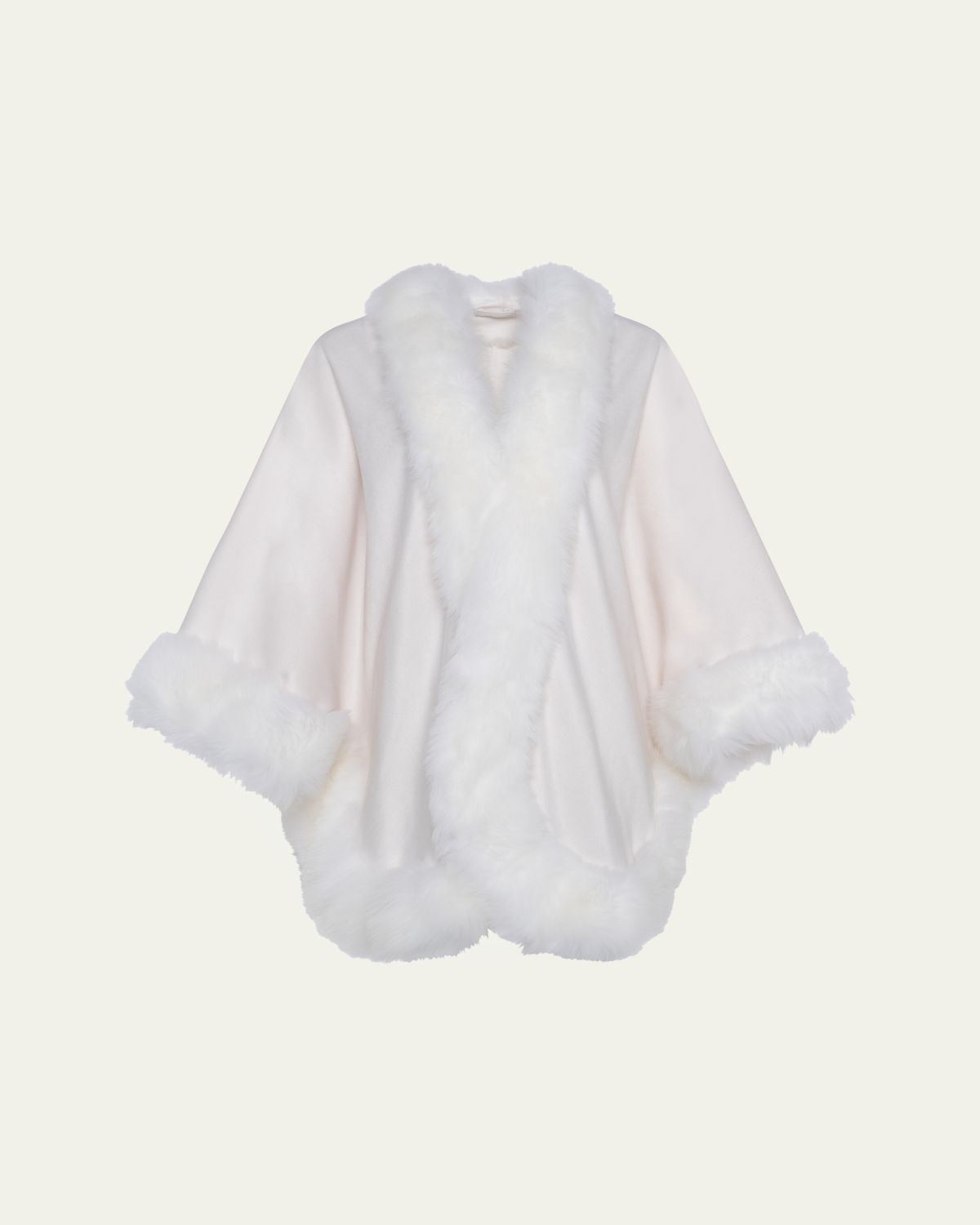 Gorski Cashmere Cape with Toscana Shearling Lamb Trim