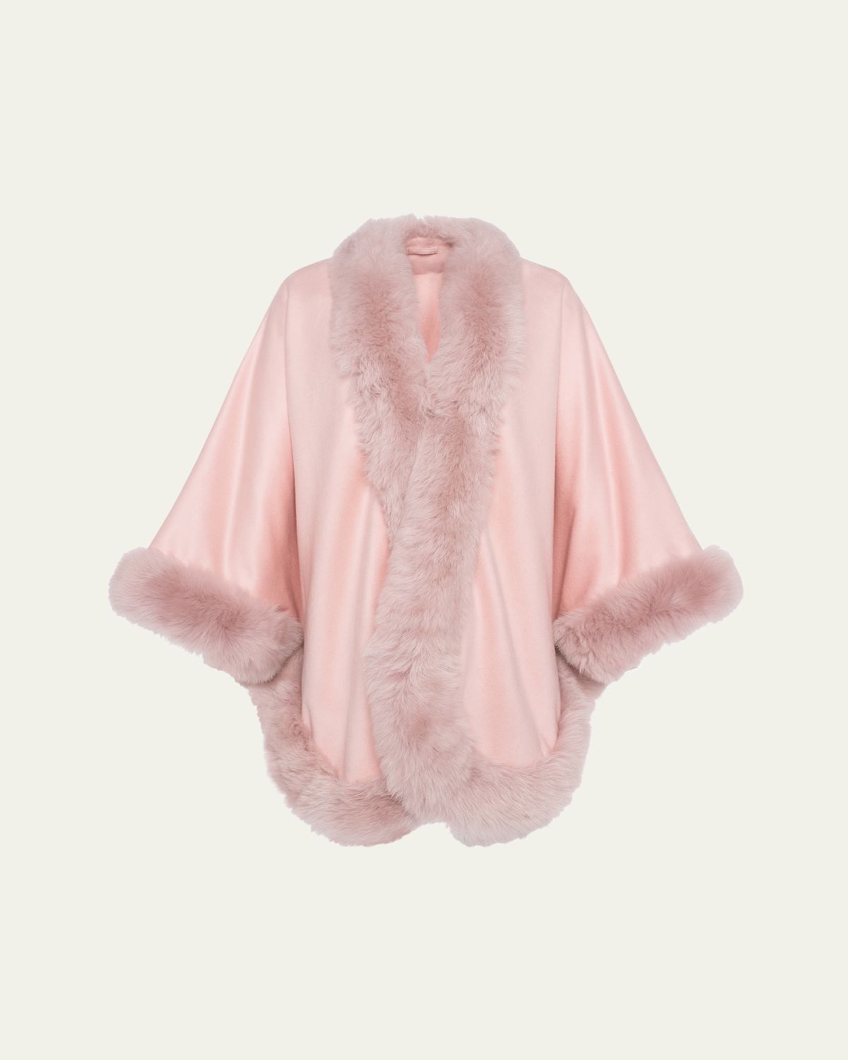 Gorski Cashmere Cape with Toscana Shearling Lamb Trim