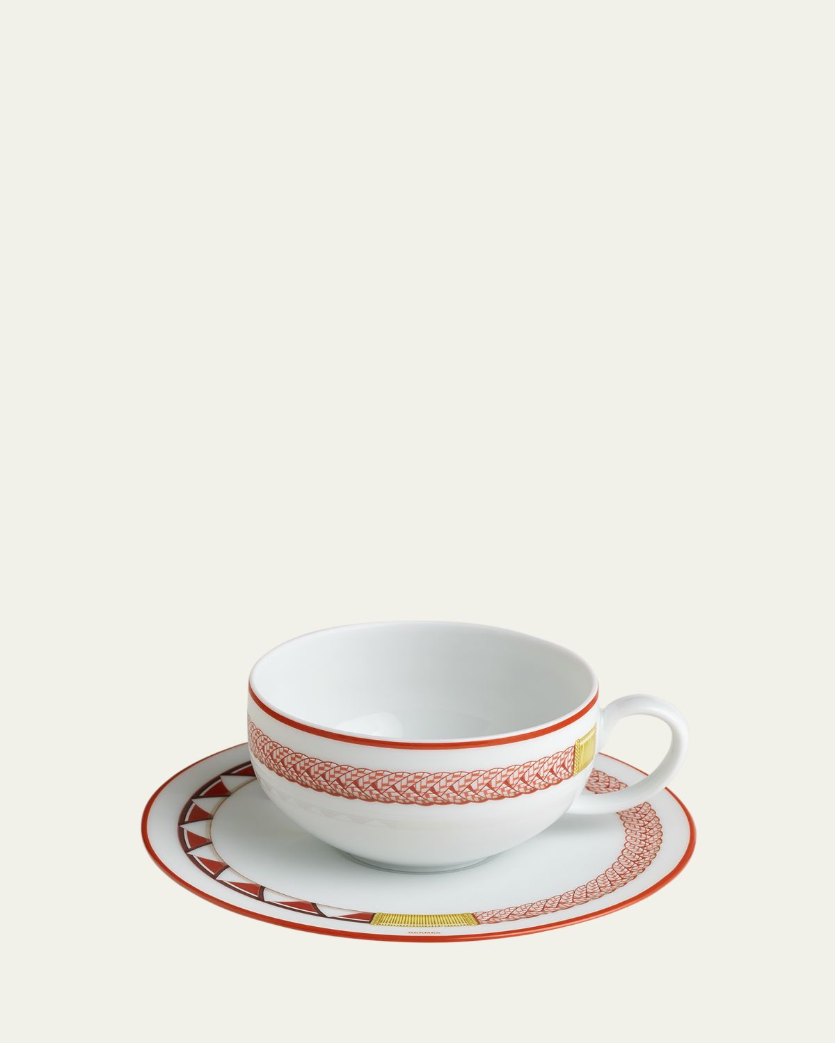 Hermes Tressages Equestres Tea Cup and Saucer