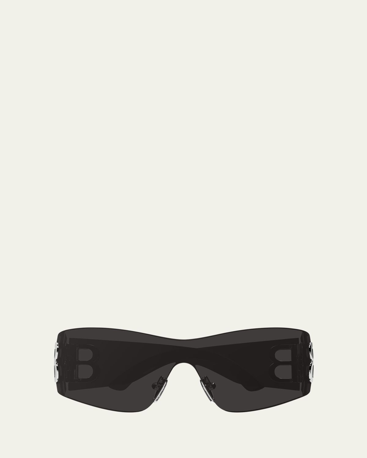 Balenciaga Men's BB0359S BB-Hinge Nylon Shield Sunglasses