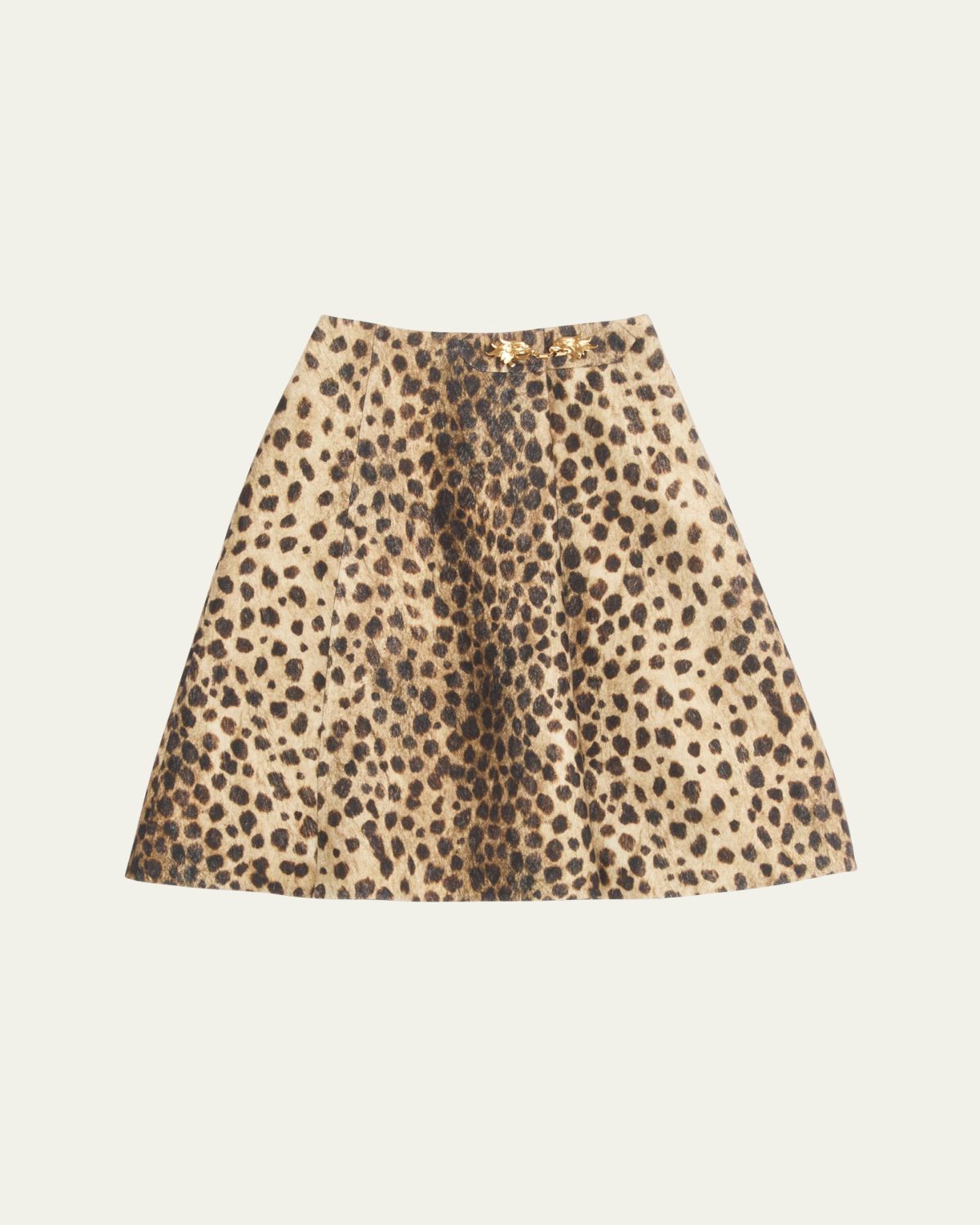 Valentino Garavani Leopard A-Line Wool Skirt