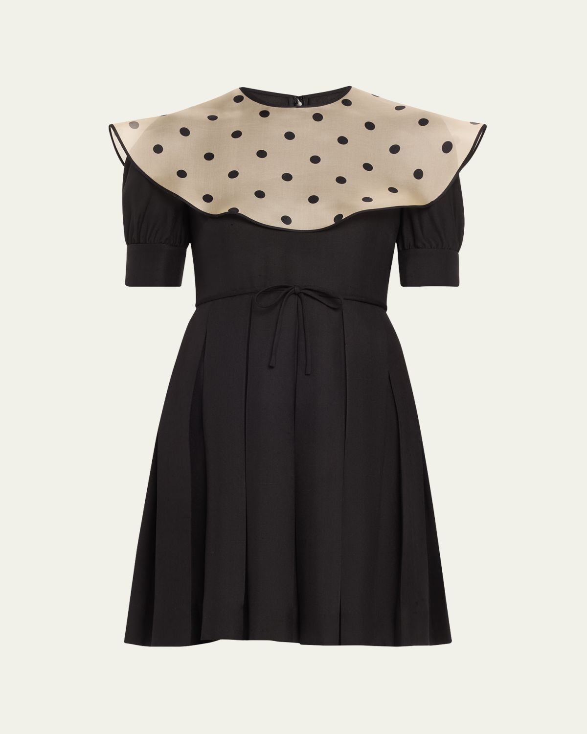Valentino Garavani Sheer Polka Dot Neckline Mini Dress